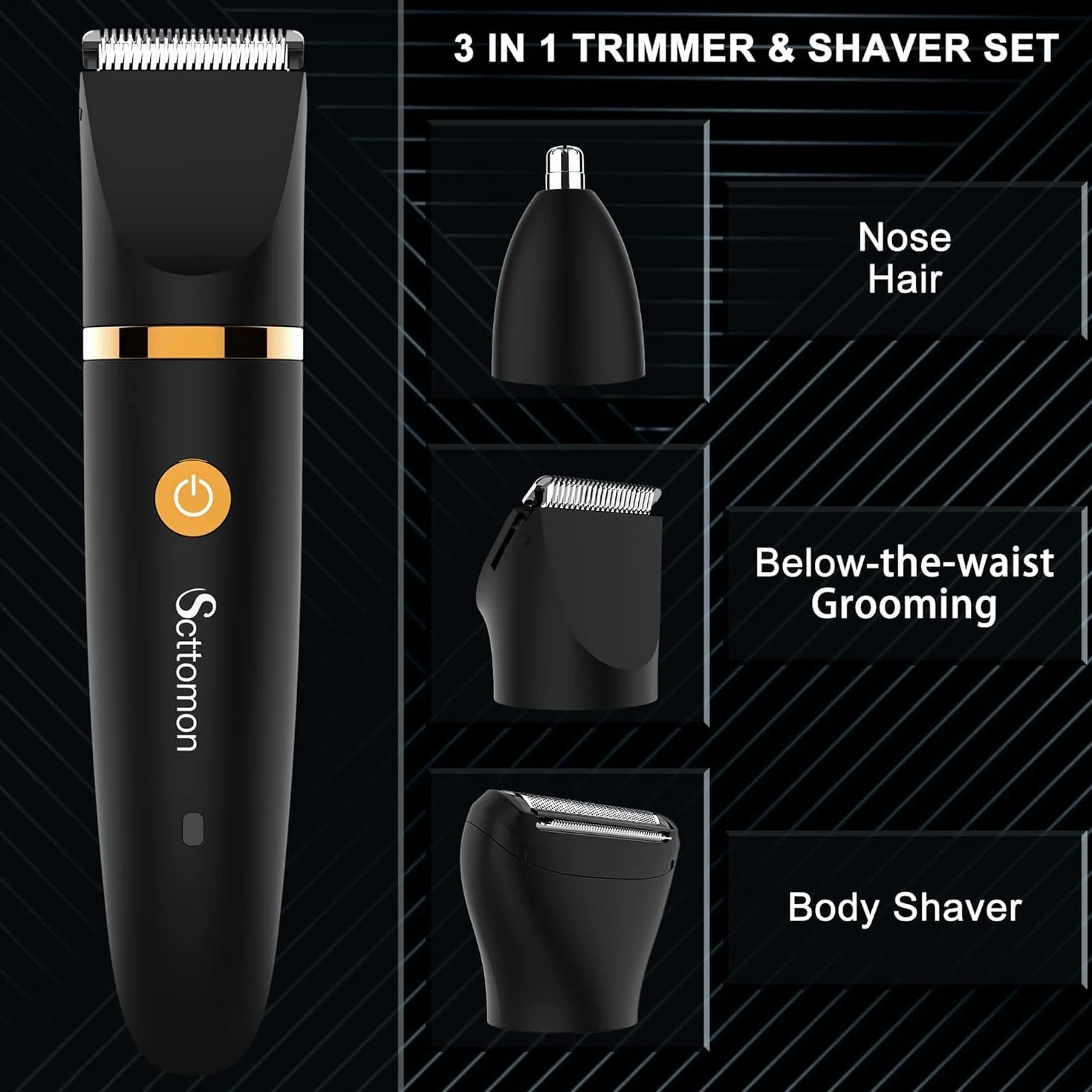 Tondeuse électrique 3 en 1 pour homme sans fil étanche