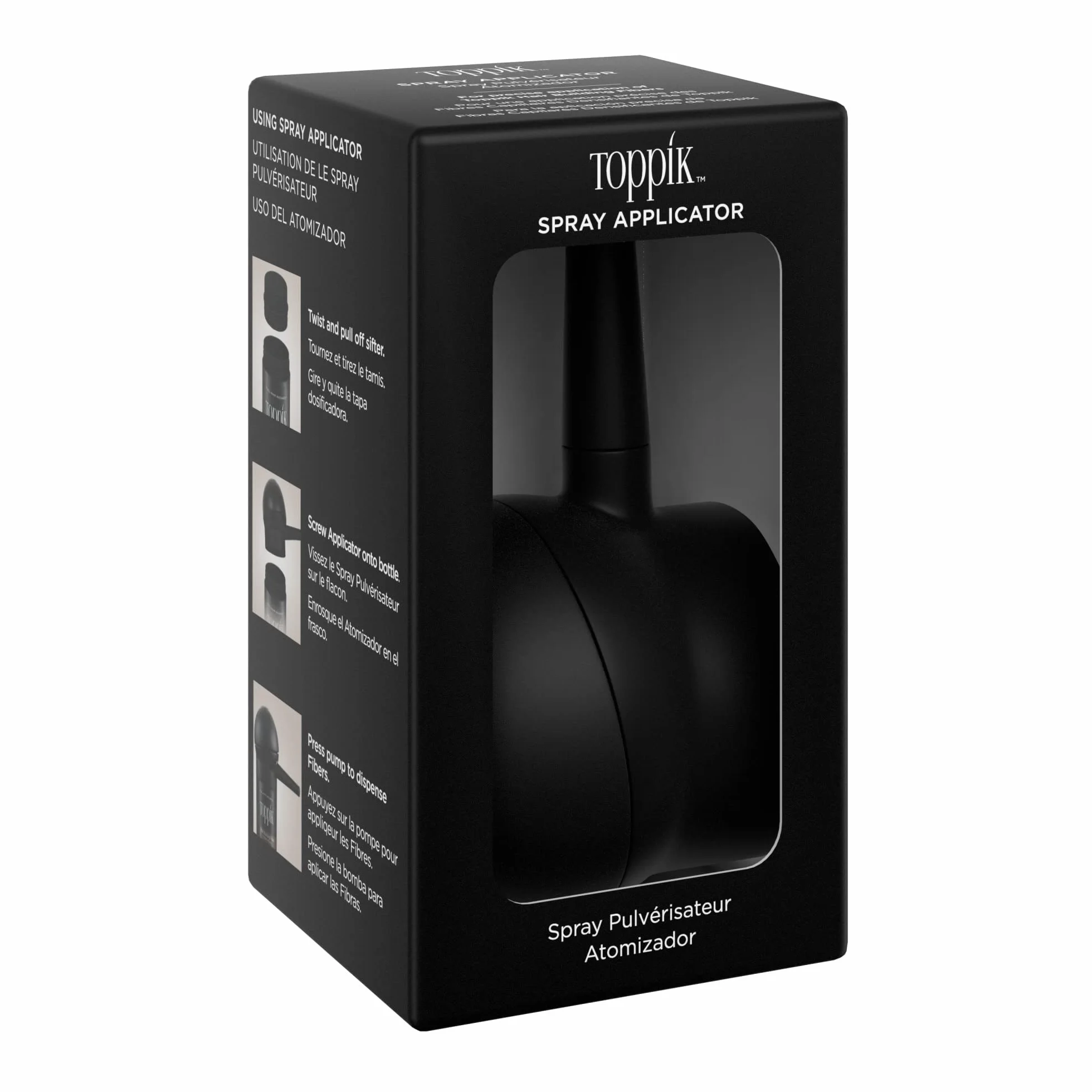 TOPPIK Applicateur Pompe - Pulvérisateur pour Application Précise des Fibres Capillaires Cheveux Barbe Compatible Flacons 12g 27,5g