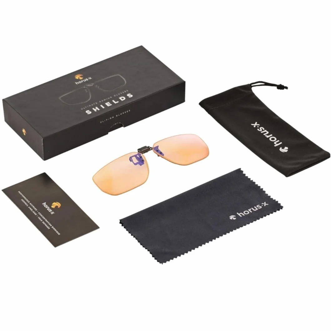 Horus X Clip-On Amber Lunettes Anti Lumière Bleue Filtre Standard Protection Ecrans