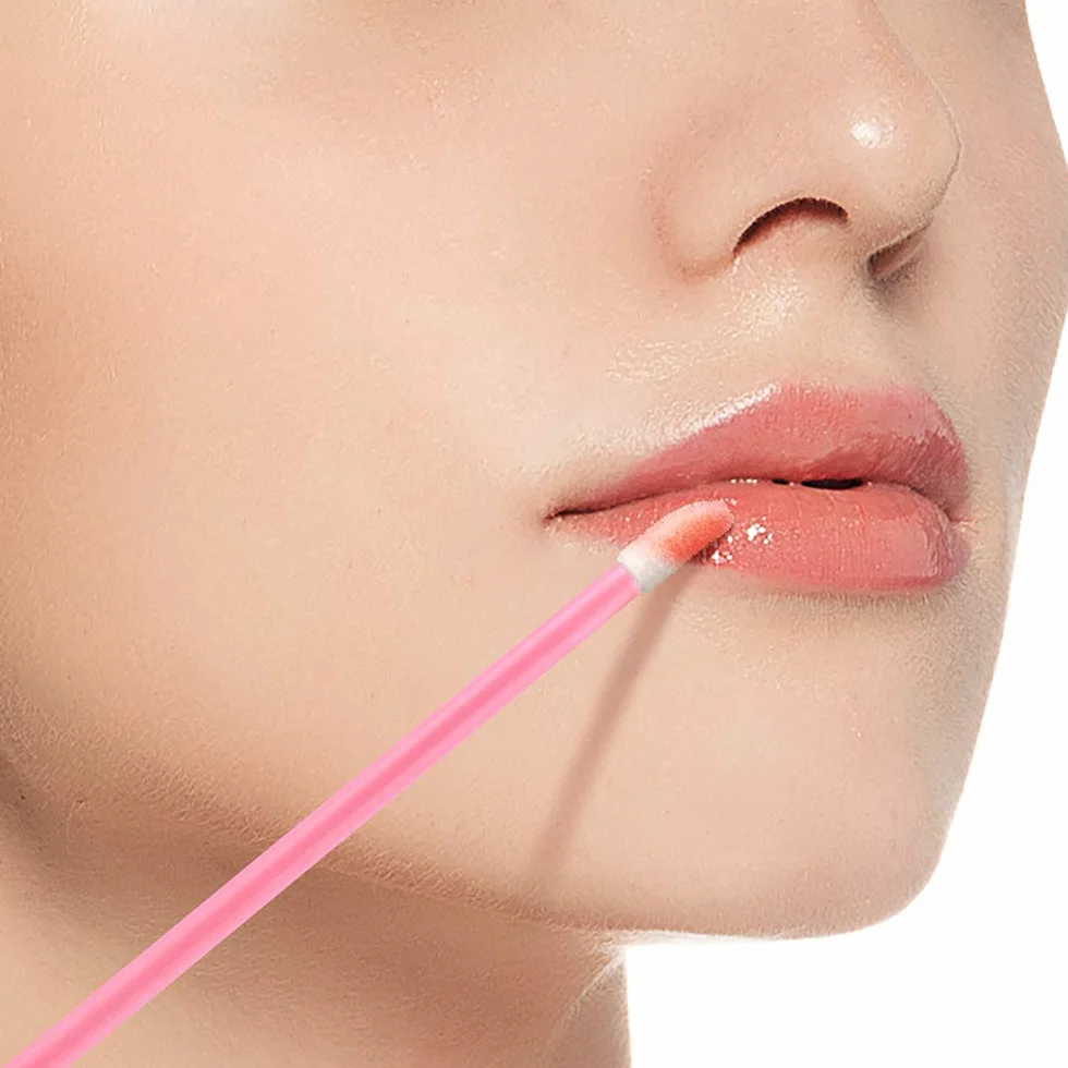 G2PLUS Pinceaux Lèvre Jetables Applicateur Batonnet Brosse à Lèvres Lip Brush Kit Maquillage Rose