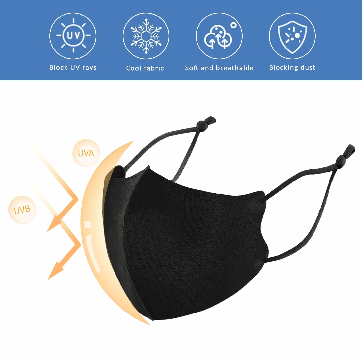 Masques De Protection Solaire En Coton Réglables Anti-Poussière Extérieurs Lot De 10