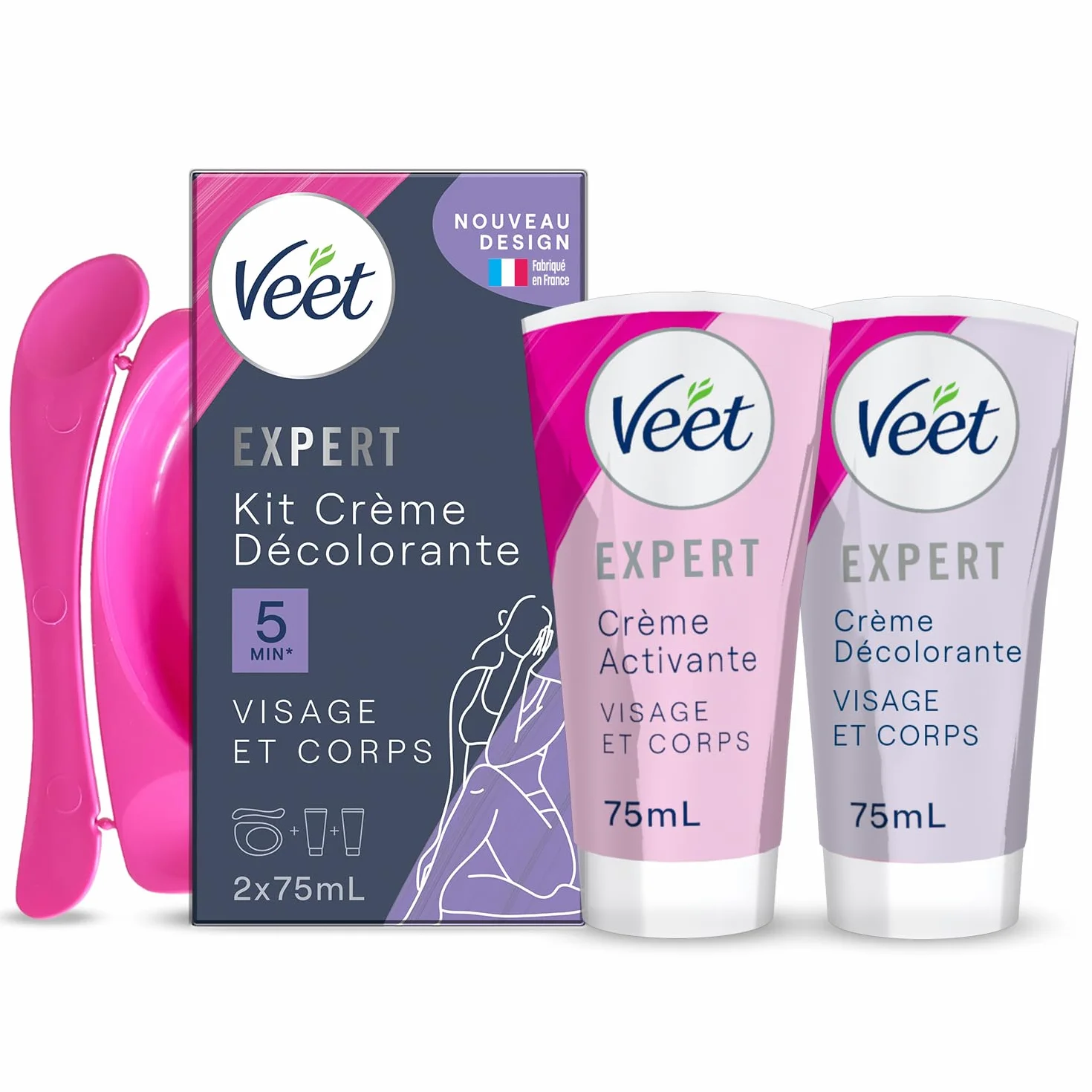Veet Crème Décolorante Visage et Corps 2 x 75 ml