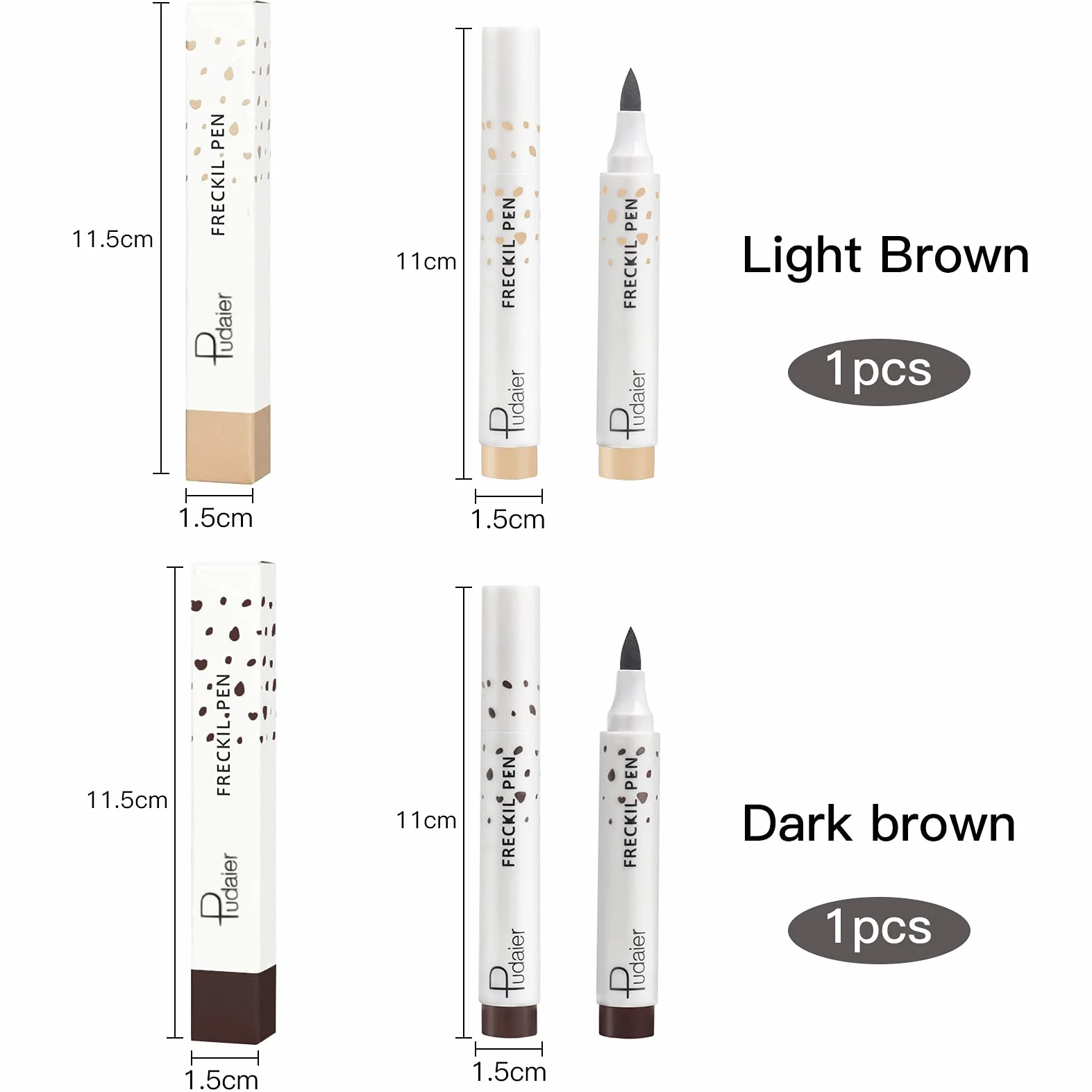 Stylo Tache de Rousseur Maquillage Imperméable Doux Durable 2pcs
