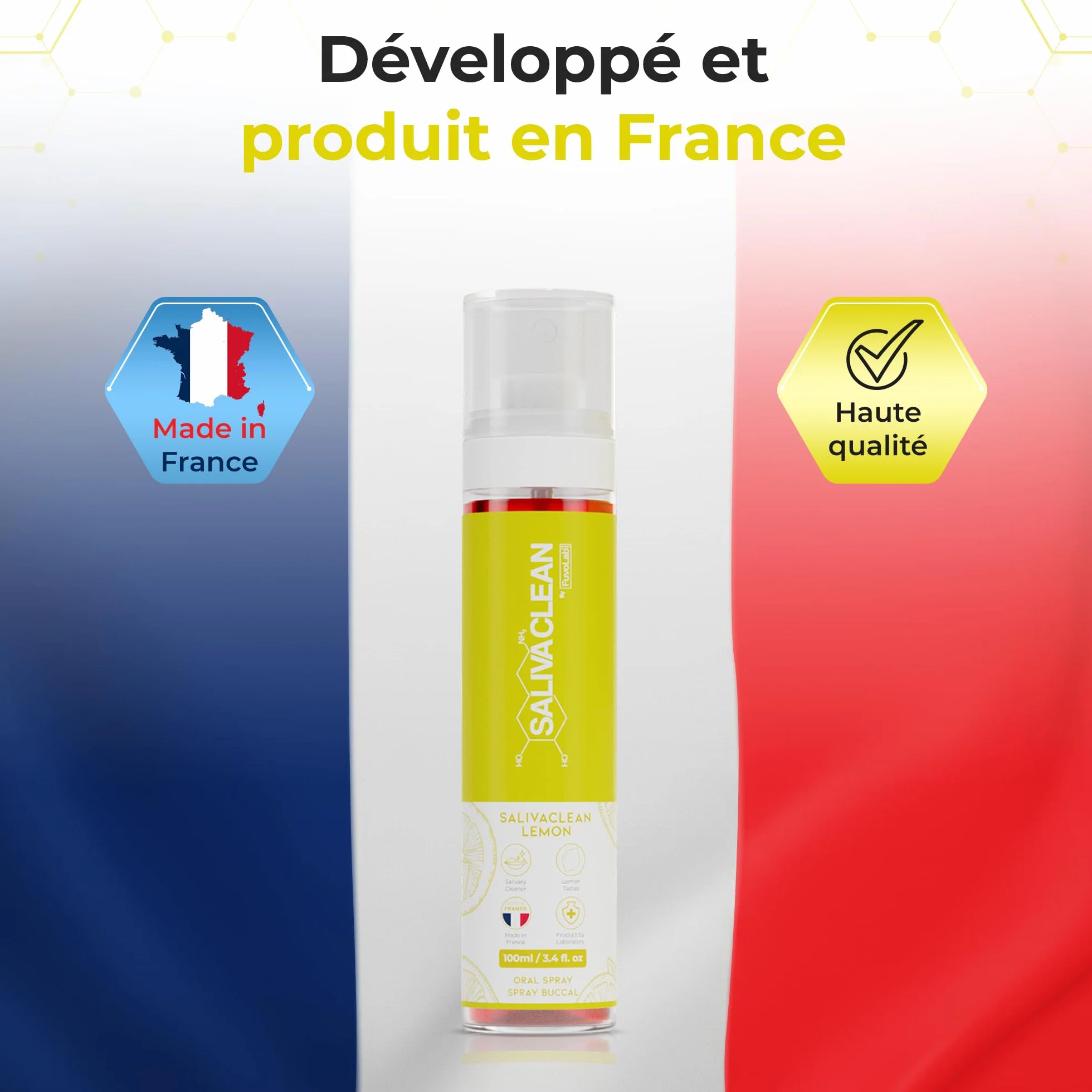 SalivaClean Anti-THC Spray Buccal 100ml Citron | Détox Salivaire Instantané | Nettoyant Salive