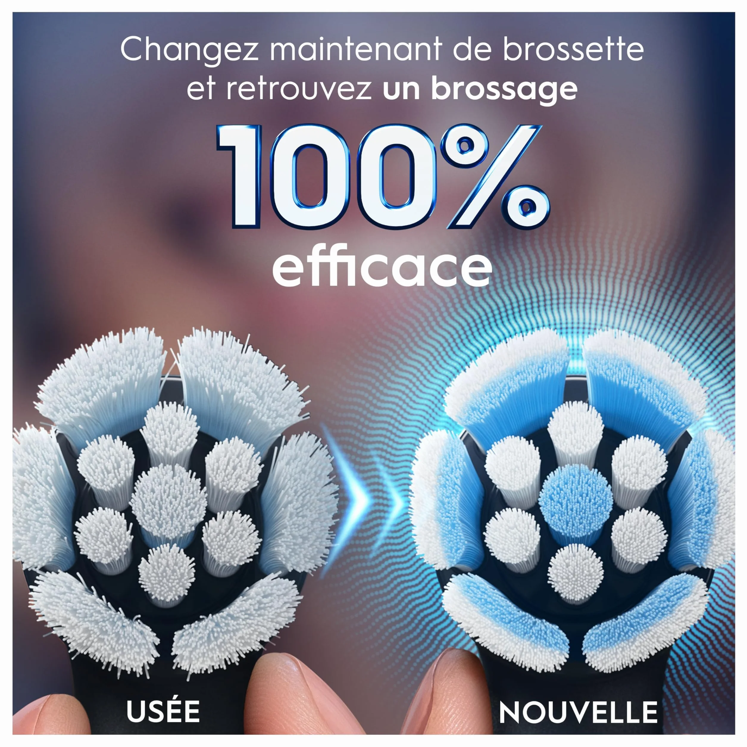 Oral-B Brossettes de Rechange Gentle Care, lot de 8, Noires – Recharges Brosse à Dents Électrique iO