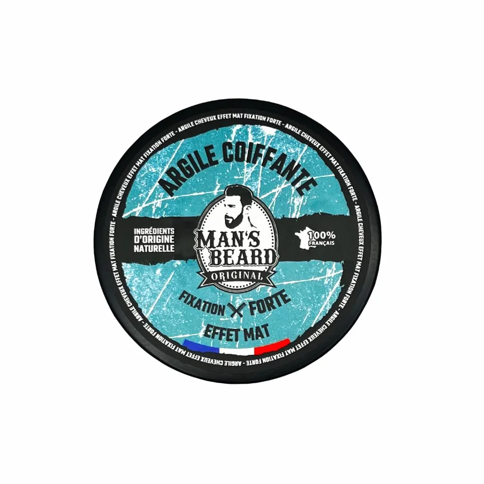 man's beard - Argile matifiante non fibreuse fixation forte - Ingrédients d'origine naturelle - 90 ml - 100% Fabriqué en France