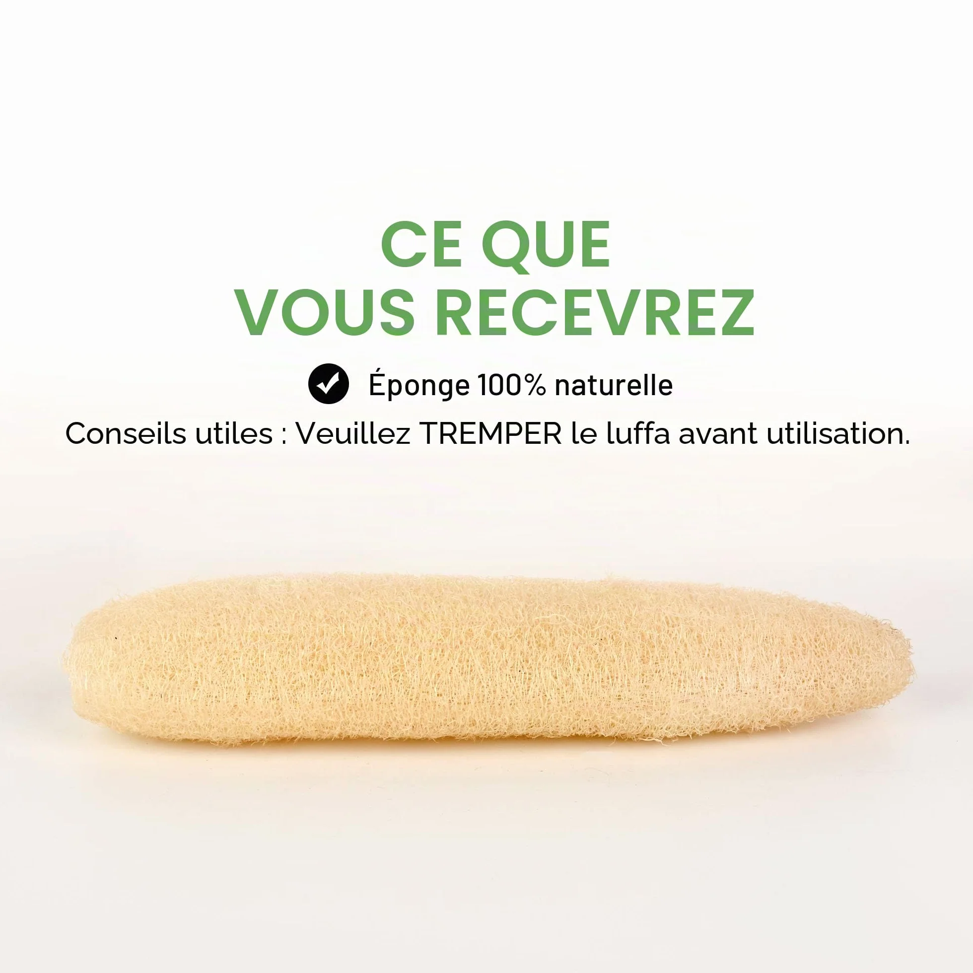 LOBO Lot de 4 éponges en luffa naturel pour le bain quotidien