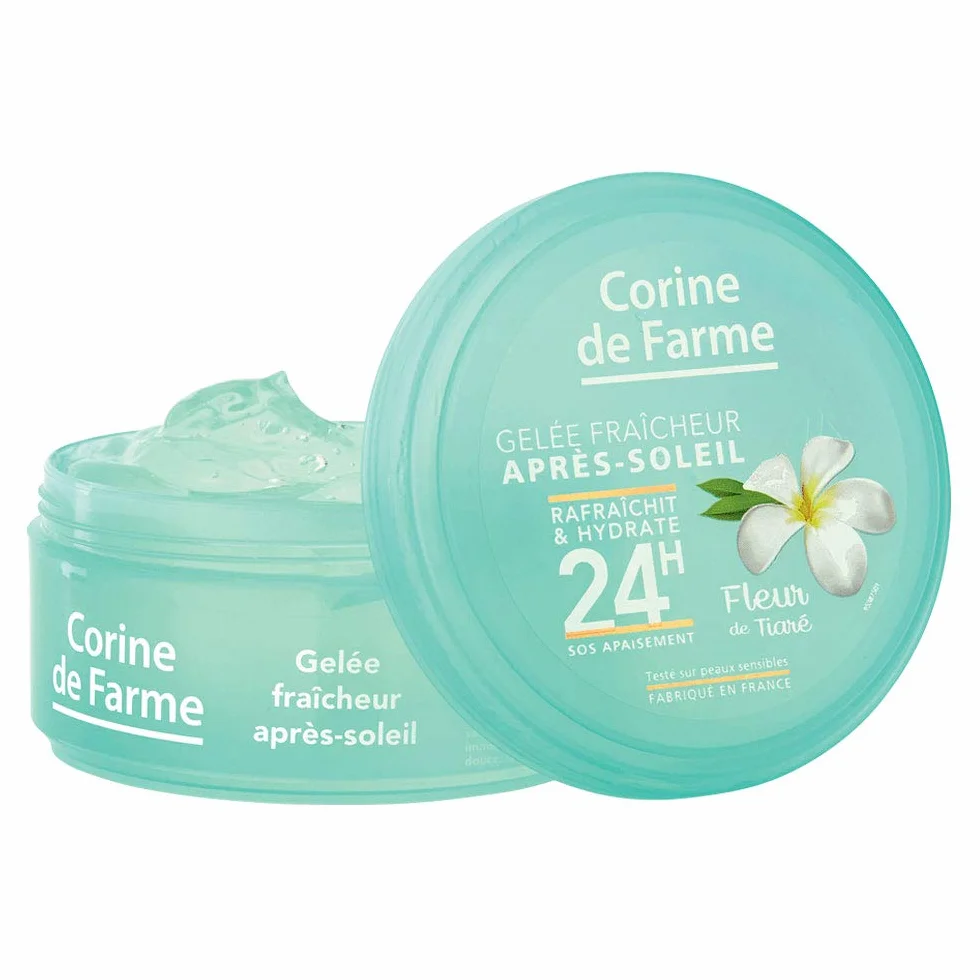 Corine de Farme Gelée Fraîcheur Après-Soleil Hydratant Apaisant 24h Eau de Coco Aloé Vera Fleur de Tiaré 150 ml