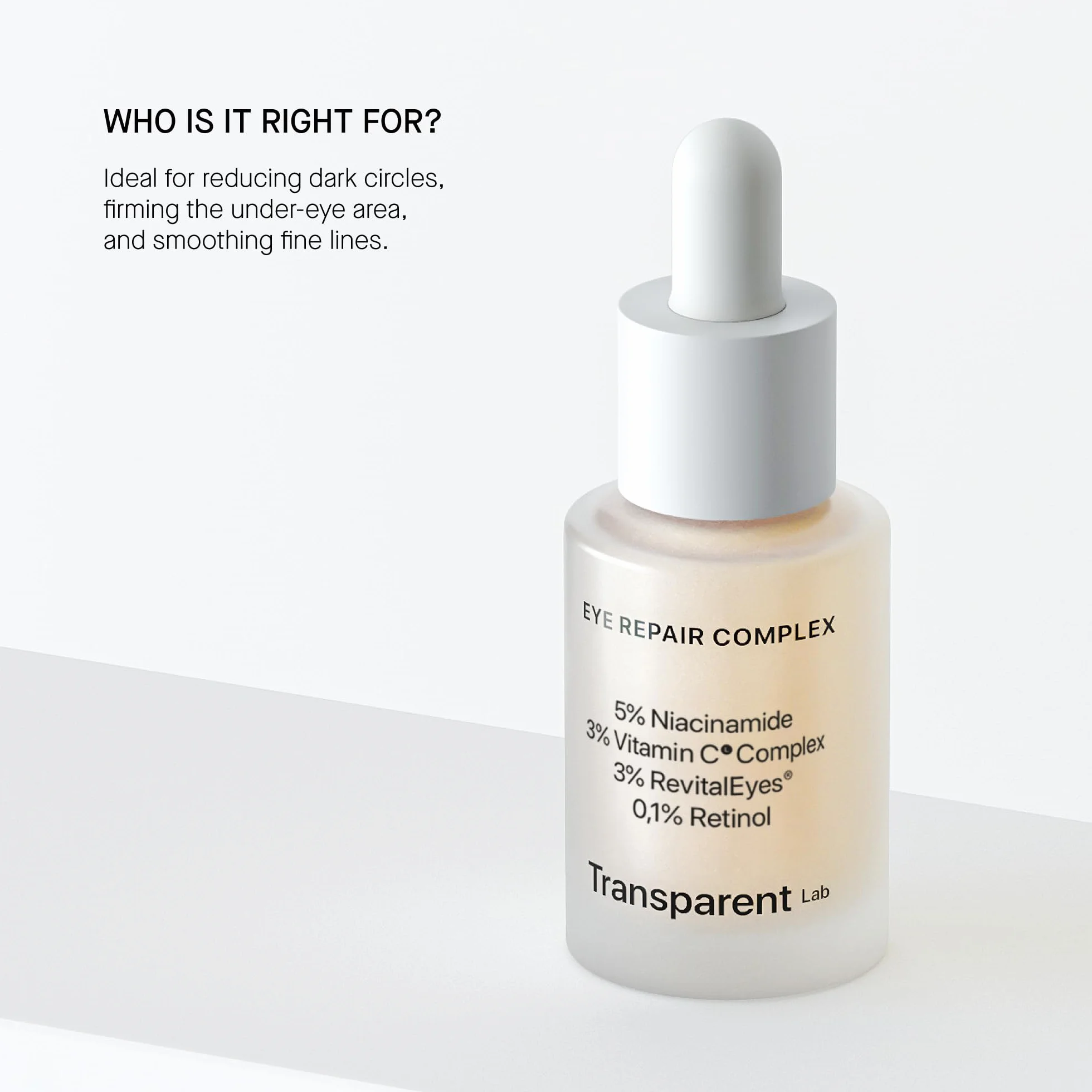 Transparent Lab Eye Repair Complex Contour des yeux 15 ml – Sérum de nuit anti-âge hydratant atténue cernes
