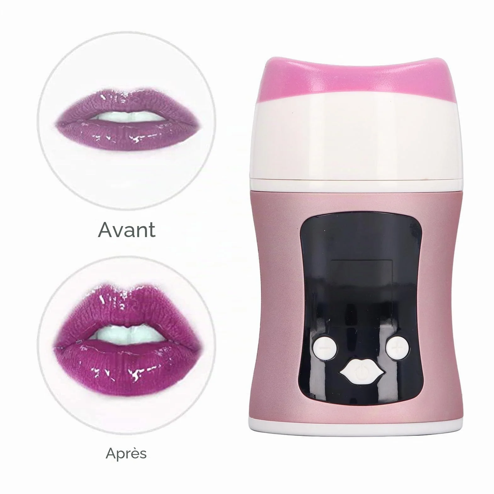 Appareil électrique pour lèvres plus pulpeuses, avec fonction de massage, niveaux d'aspiration personnalisables, design portable, outil repulpant à lèvres