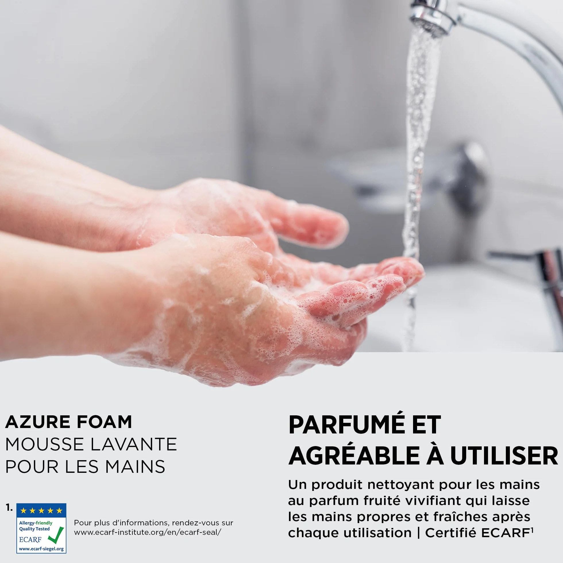 SC Johnson Professional Azure Foam Kit de Recharges – Nettoyant moussant – Lavage des Mains pour Peaux sensibles – Parfum Fruits Frais – 2 Cartouches de 1 Litre – Réservé à Un Usage Professionnel