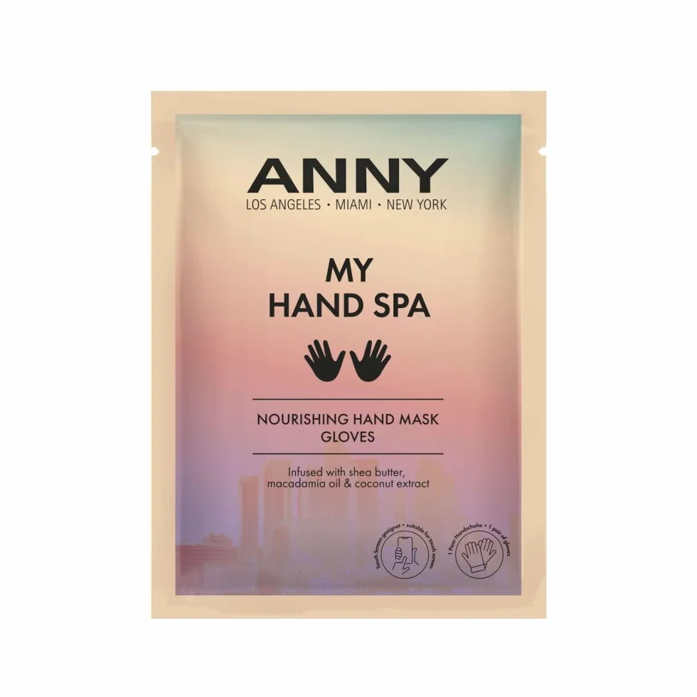 ANNY Gants nourrissants pour les mains - Masque rapide pour mains sèches et gercées avec beurre de karité, huile de noix de macadamia et eau de coco