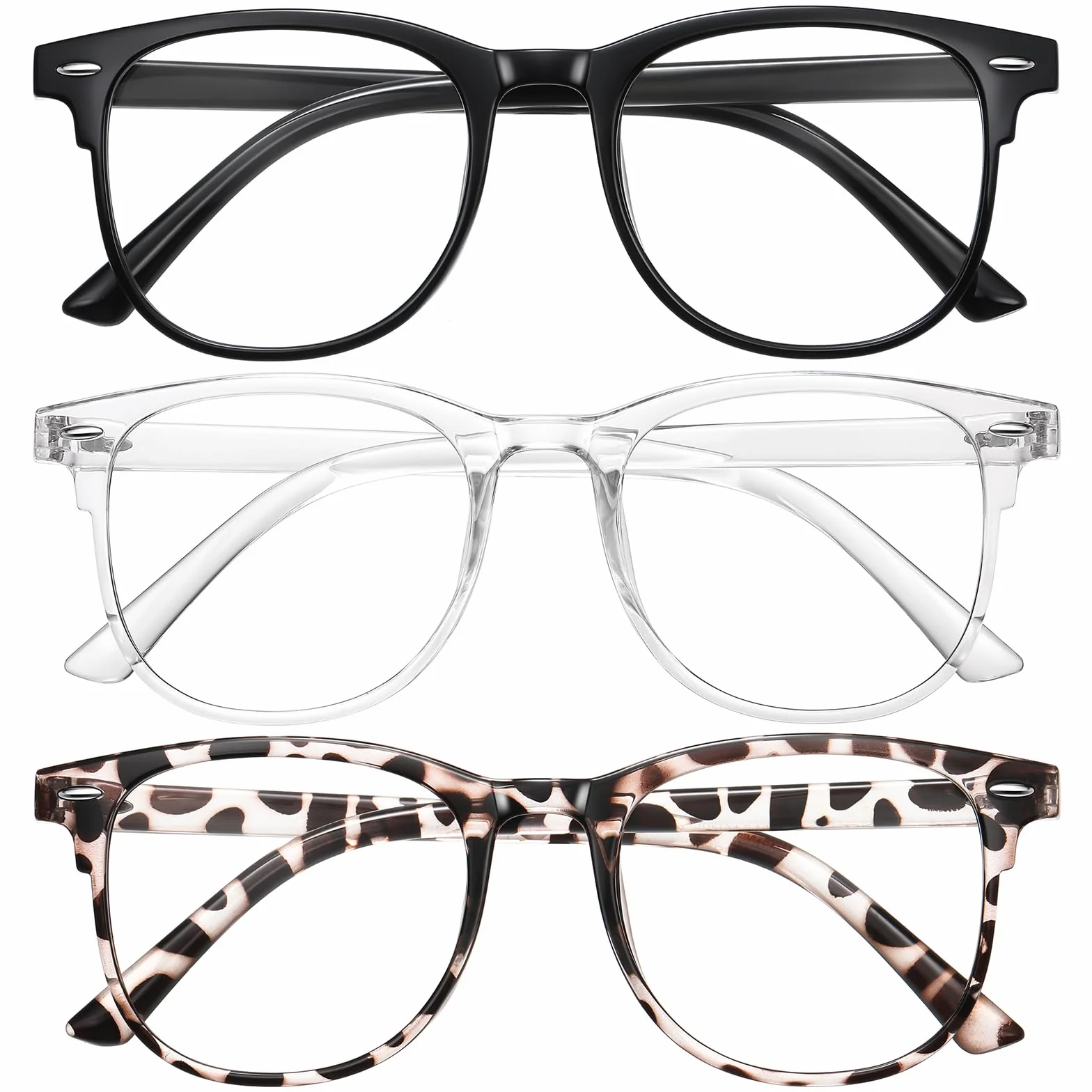 Lunettes de Lecture Lot de 3 Monture Ronde Légères pour Femmes et Hommes