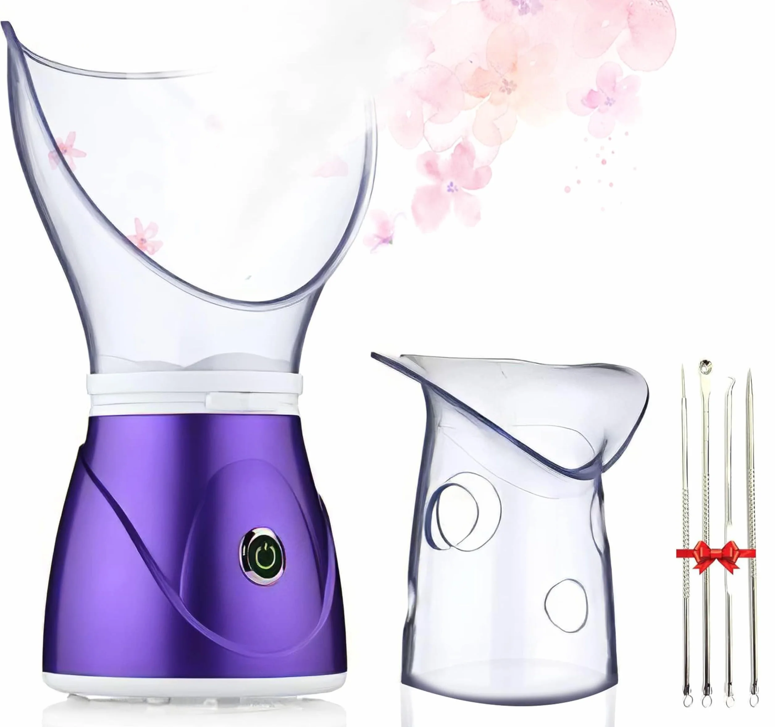 Apstour FS 60 Purple Sauna facial, vaporisateur facial pour les soins cosmétiques du visage, ouvre les pores et hydrate, vapeur bienfaisante, convient aussi pour l'aromathérapie et l'inhalation