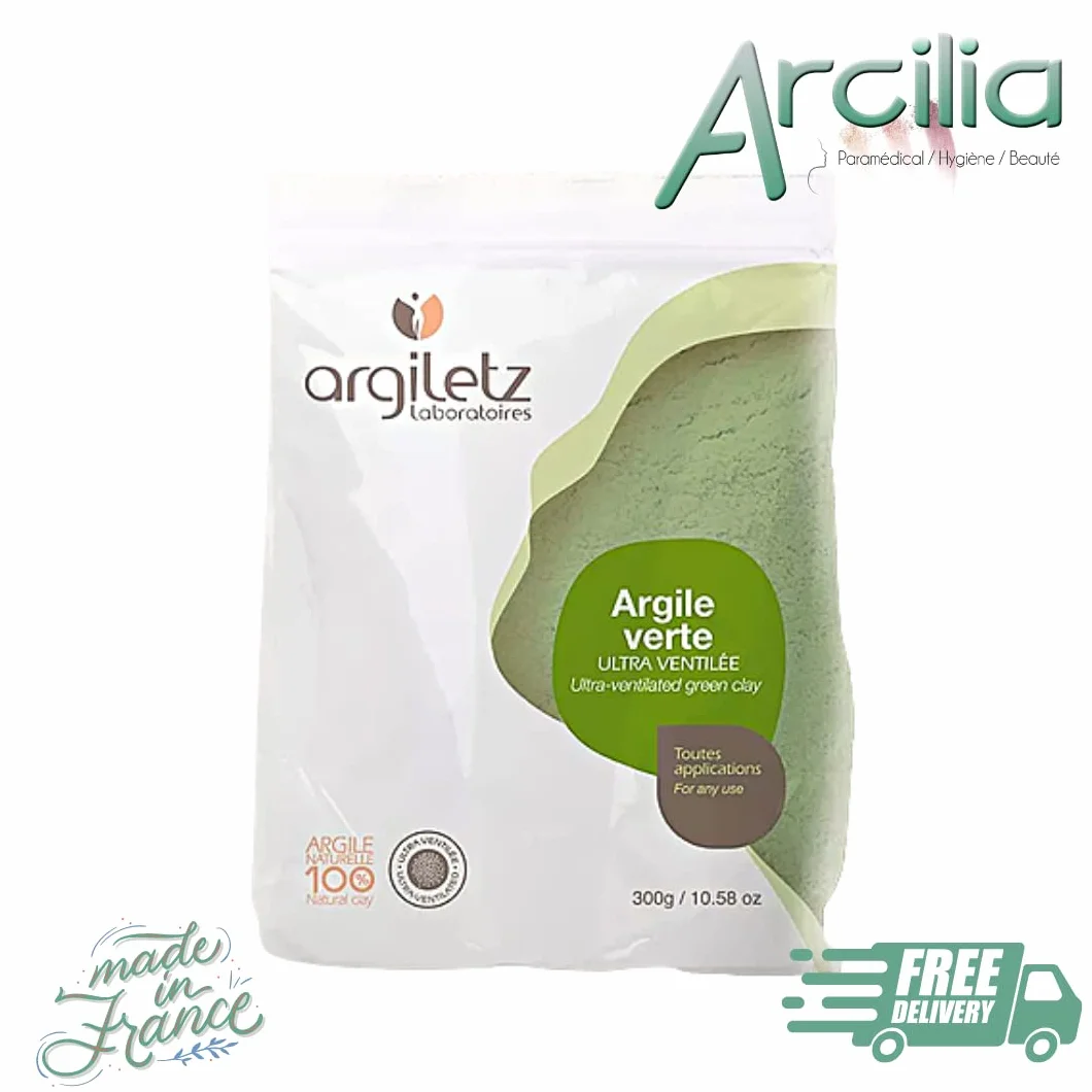 Argiletz Argile Verte en poudre ultra-ventilée - Sachet 300g