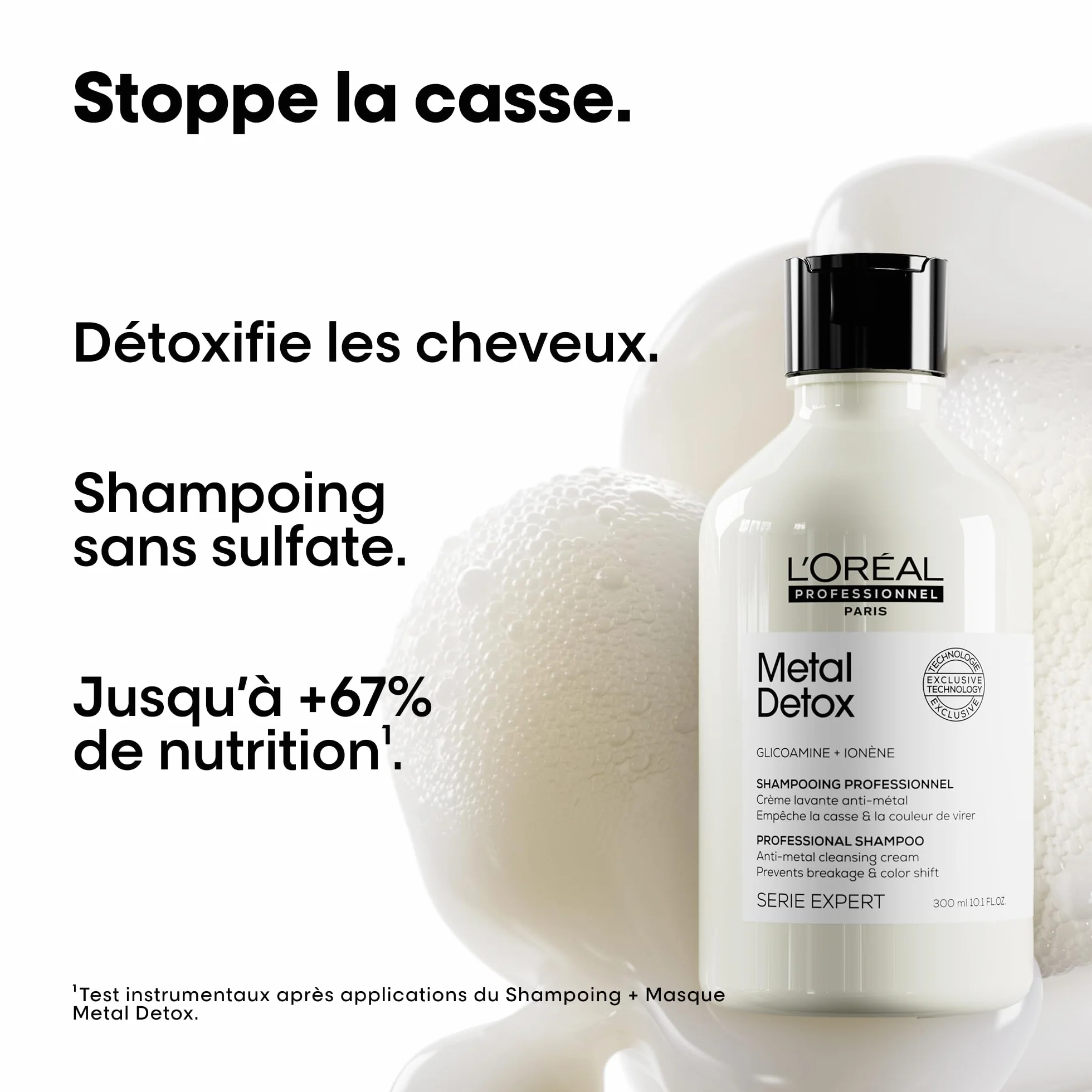 L'OREAL PROFESSIONNEL - Routine Pour Cheveux Abîmés & Cassants - Metal Detox - -99% de Casse - Cheveux Hydratés & Brillants - Pré-Shampoing (250ml) + Shampoing (300ml) + Huile (50ml)
