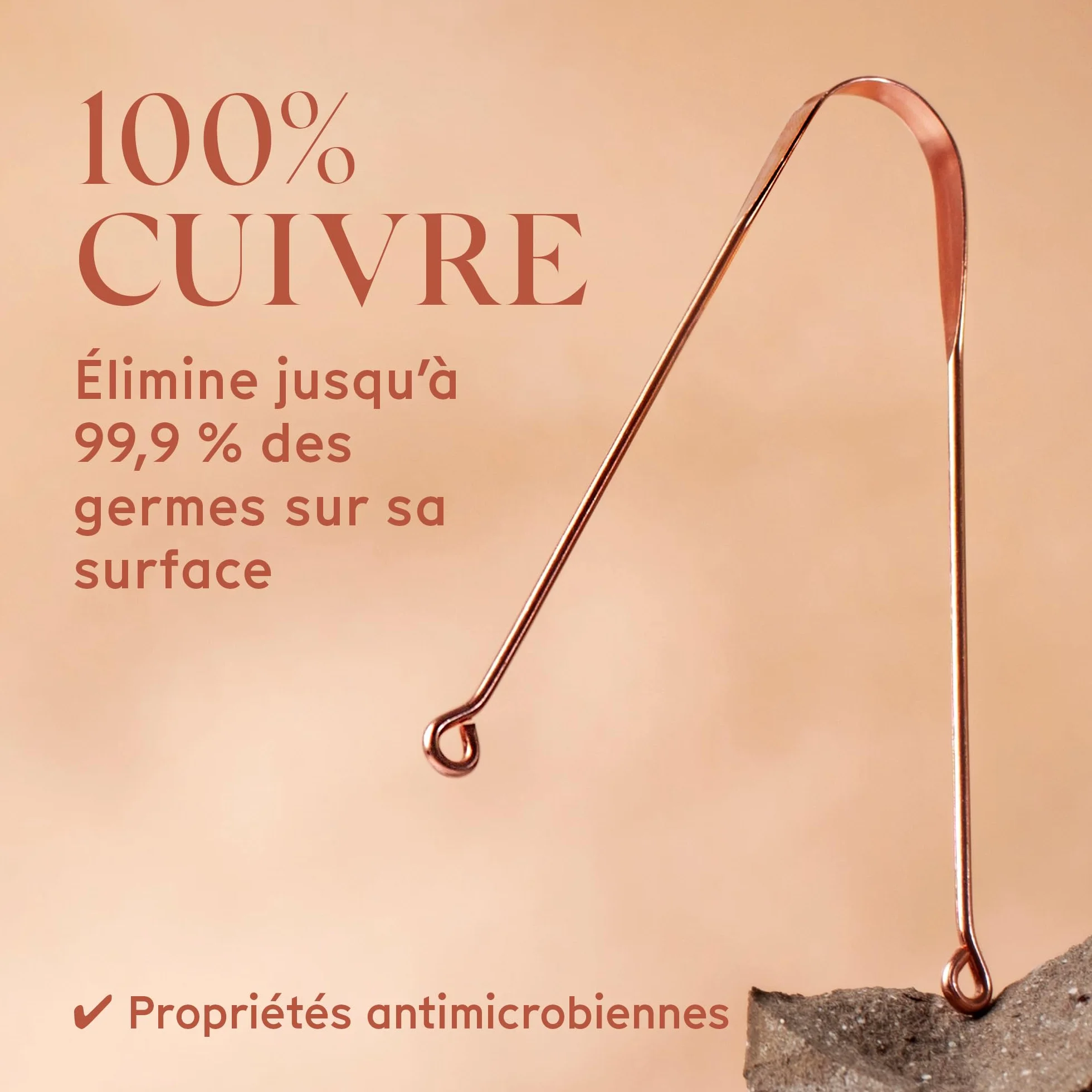 Arista Gratte Langue Cuivre Ayurvédique Antibactérien Haleine Fraîche