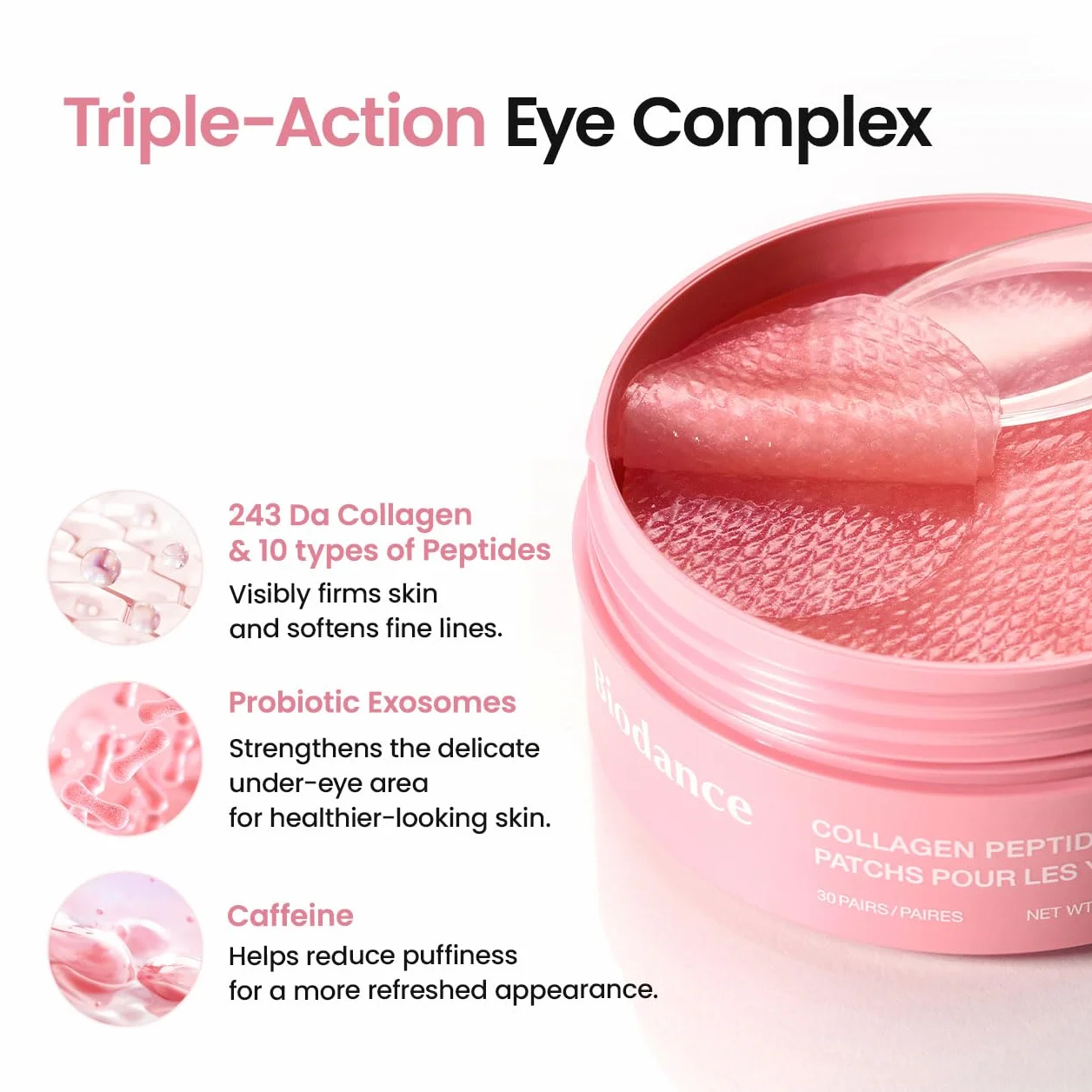 BIODANCE Collagen Peptide Eye Patches Anti Wrinkle Smile Line Under Eye Mask Fine Lines Eye Bags Korean Skin Care 60 Count