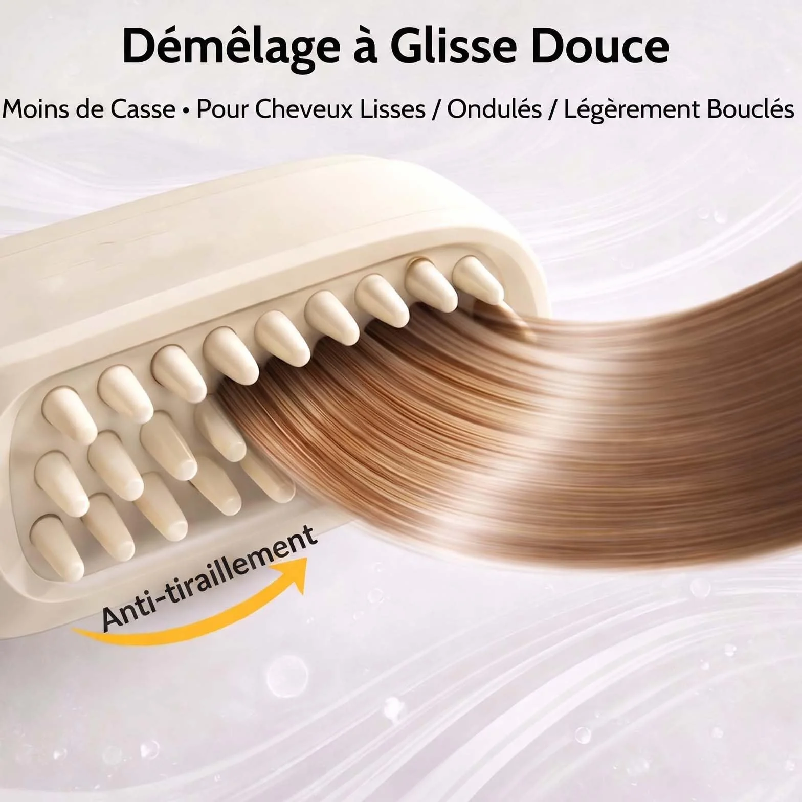 Electric Spray Air Cushion Massage Comb, Rechargeable Detangling Steam Brush for Short Hair, Reduce Frizz (Purple)