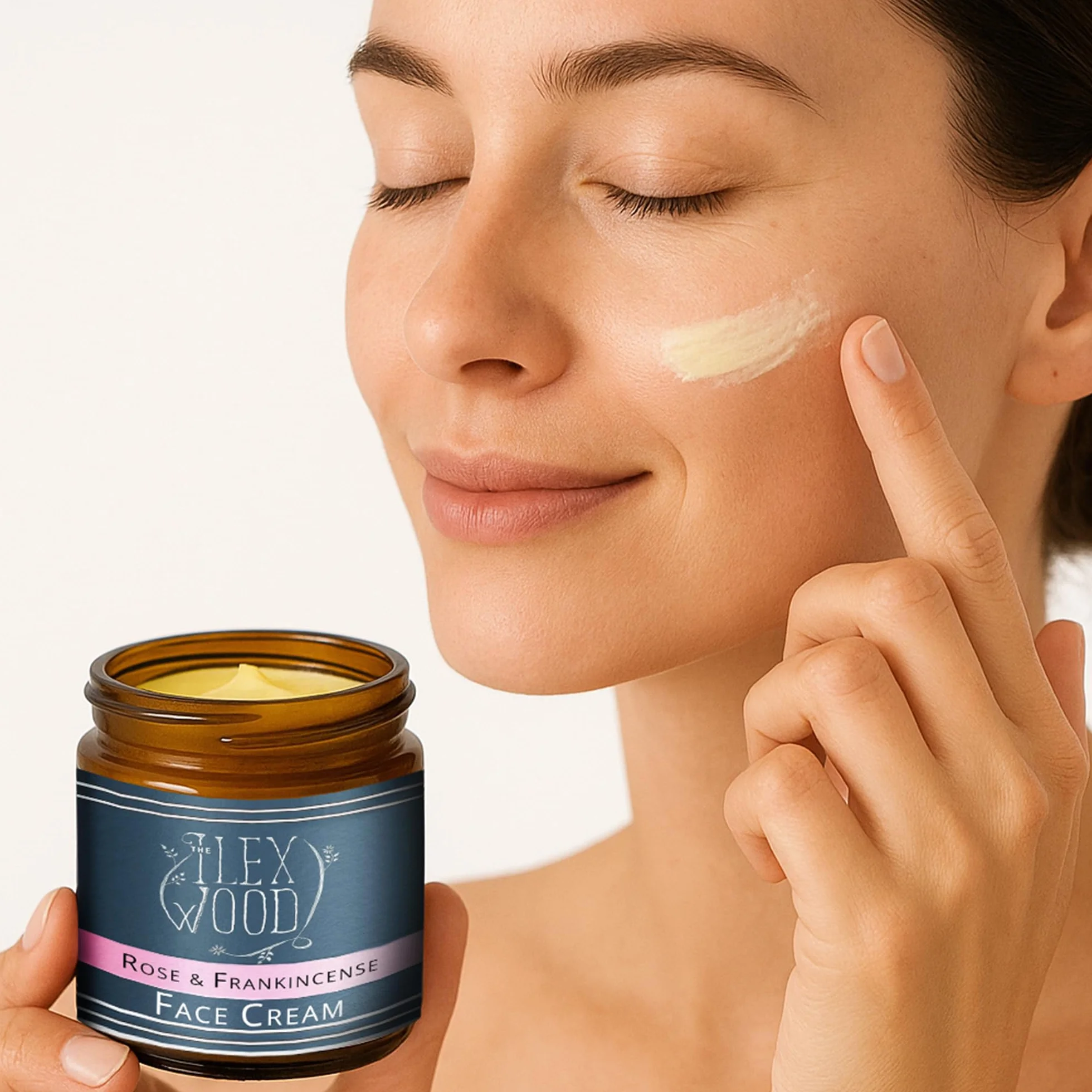 Crème visage anti-âge hydratante à la rose et à l'encens Ilex Wood 60 ml naturelle Végane