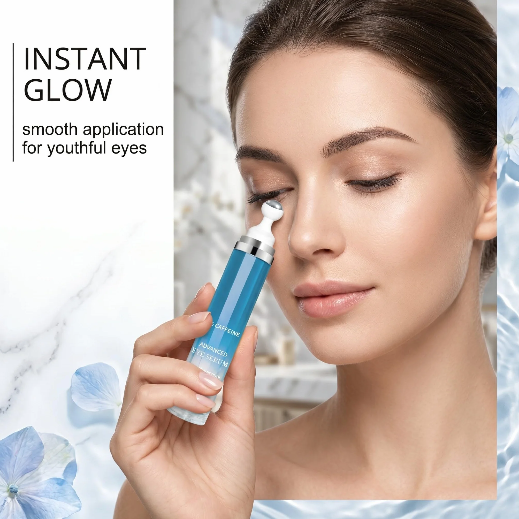 Sérum Contour des Yeux Roll-on Anti-Poches Anti-Cernes aux Peptides et Caféine 20ml