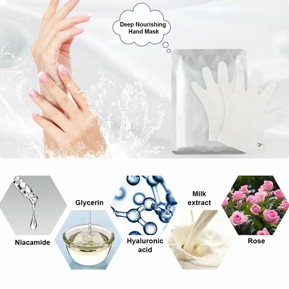 Masque de Main Hydratant 6 Paires Gants Soin Mains Hydratants Exfoliants Nourrissants
