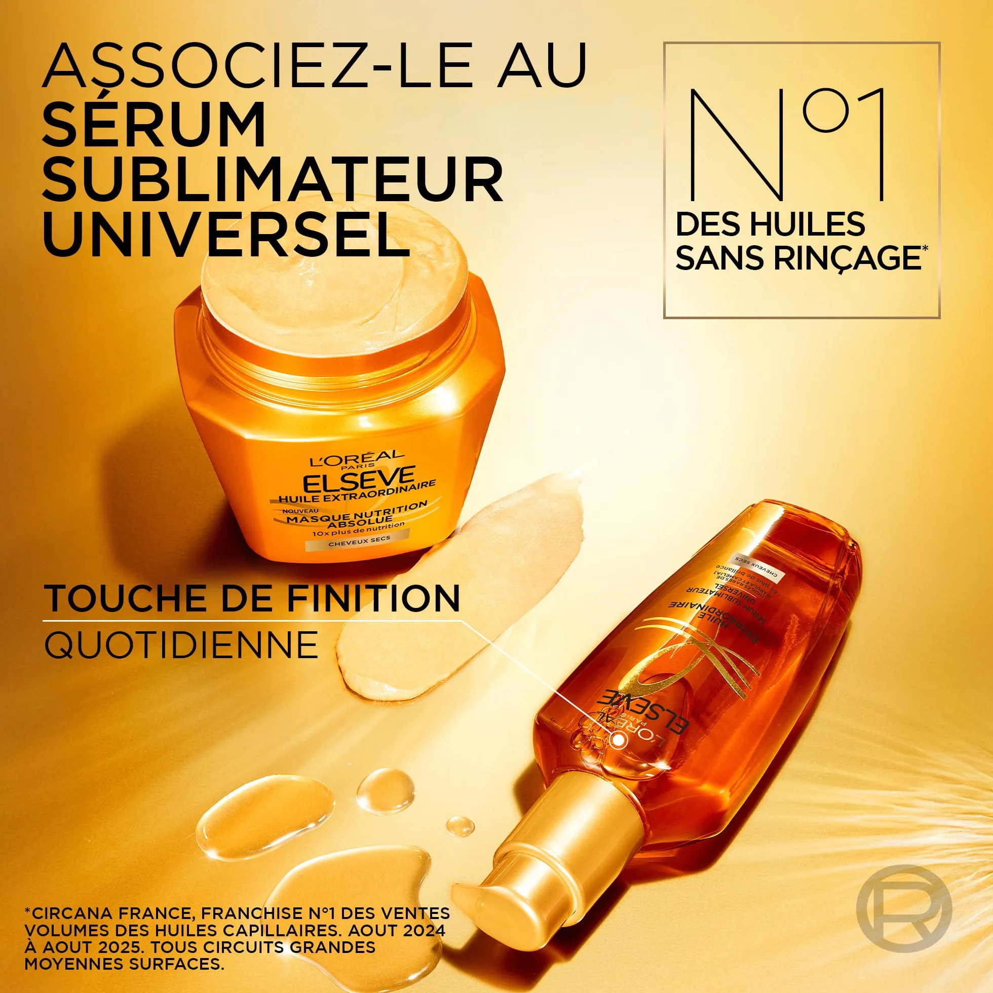 L'Oréal Paris Elseve Huile Extraordinaire Masque Nutrition Absolue 290 ml Soin Cheveux Secs