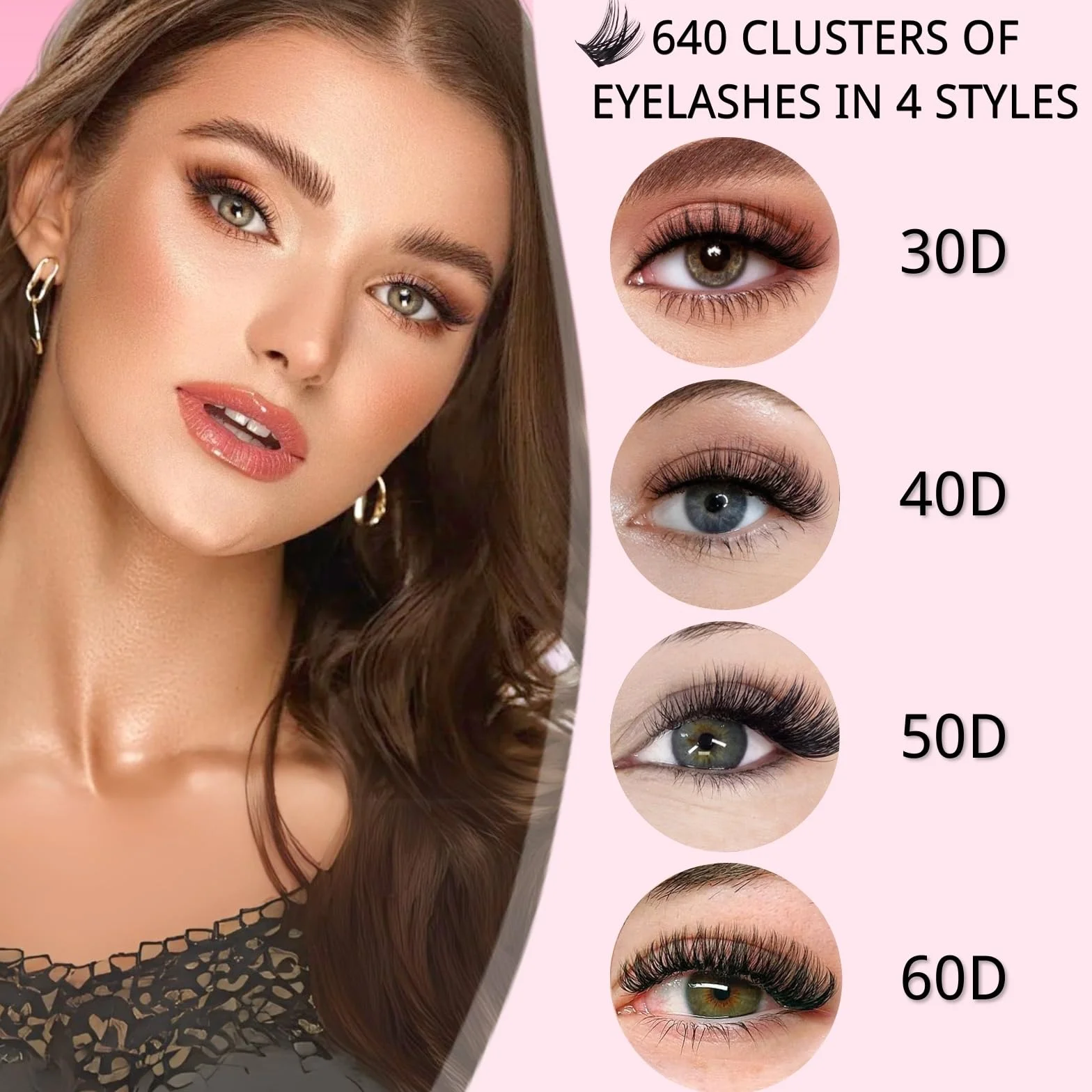 Faux Cils Kit Extension 640pcs 30D 40D 50D 60D Russian Volume D Curl 8-16mm Individual Lashes