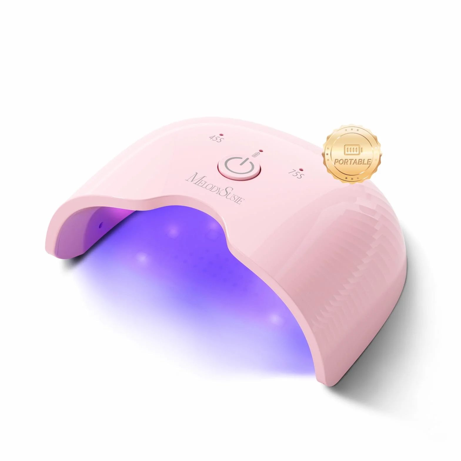 MelodySusie ART06G Rechargeable Lampe UV Ongles Gel, Lampe UV Sèche Ongles avec 2 Minuteries, Séchage Rapide, Lampe à Ongles Professionnel avec Capteur Automatique (Rose)