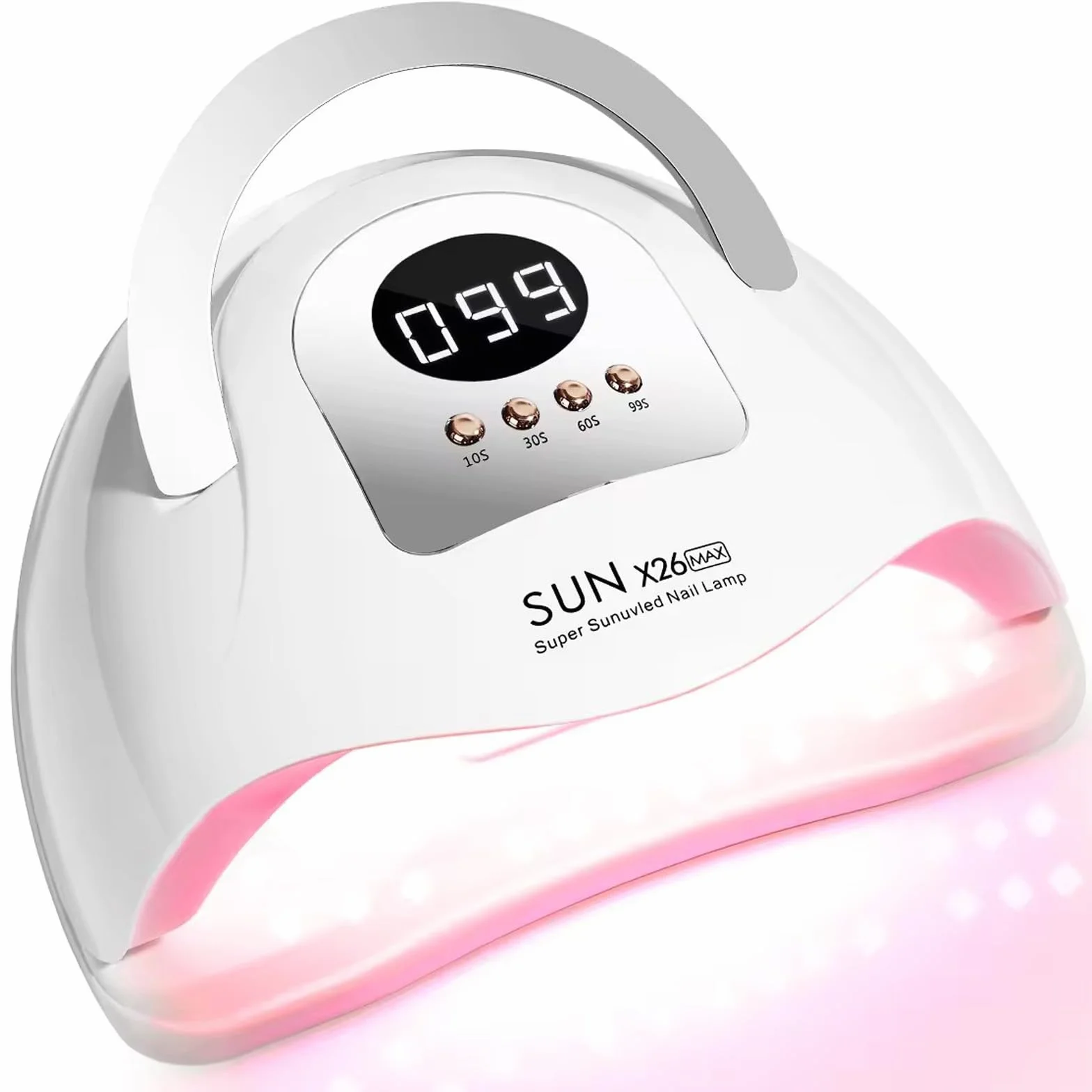 380W Lampe UV Sèche Ongles,Professionnel Lampe UV Ongles Gel avec Poignée,4 Minuteries,Capteur Automatique,Séchoirs à Ongles avec 81 perles LED,Machine LED UV pour Ongle Art pour Tous Les Gels