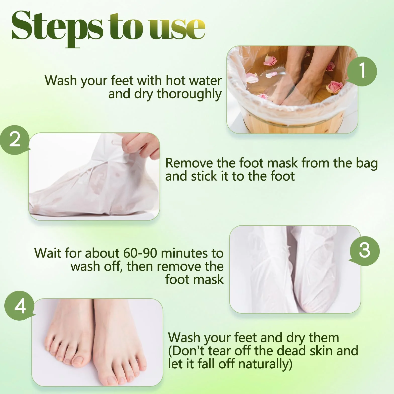 Masque Pieds Peeling Exfoliant Aloe Vera Avocat, Chaussettes Nourrissantes pour Peaux Sèches