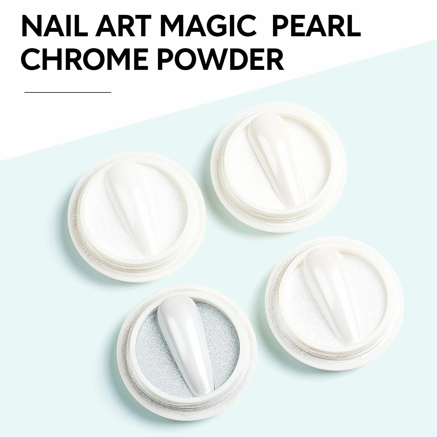 Nicedeco Poudre Chrome Ongle Blanc Lot de 4 Aurora Schimmer Poudre Ongle Effet Perle Glitzerpuder Pigment Nail Art DIY