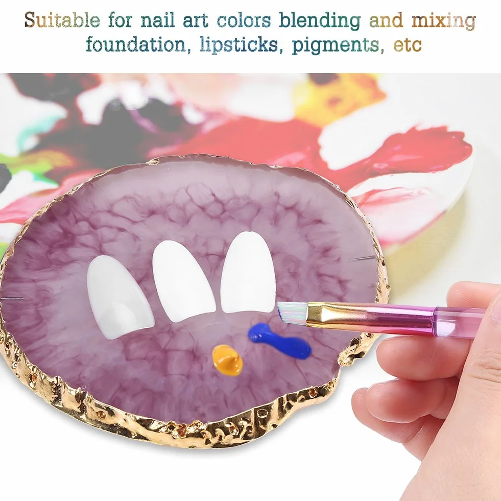 Plaque Nail Art Pierre Naturelle Résine Palette de Couleurs Nail Art Display (Rose Red)