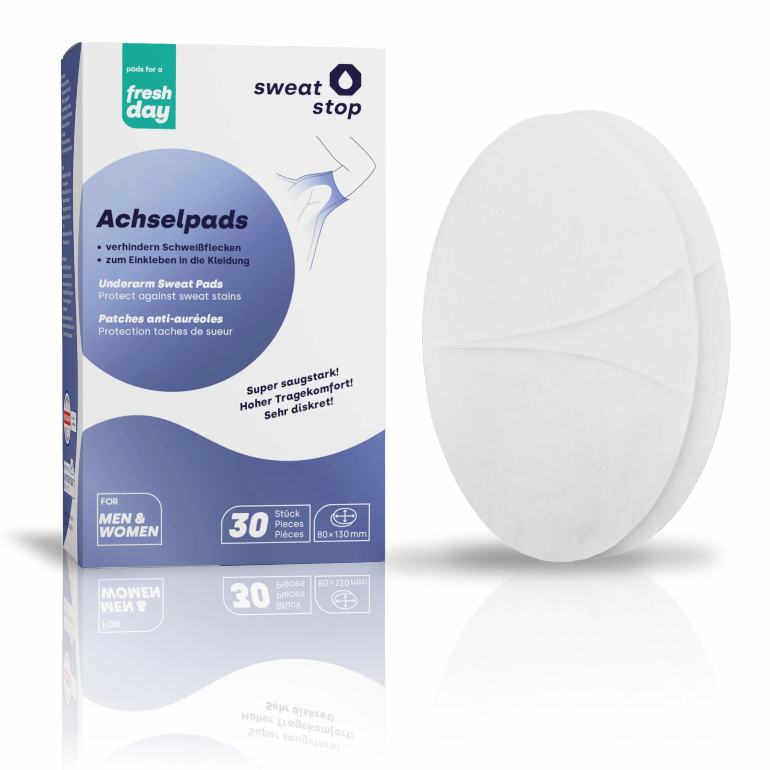 SweatStop patches anti auréoles pour les aisselles contre les taches de sueur | auto-adhésifs, absorbants et discrets - Sécurité 24h