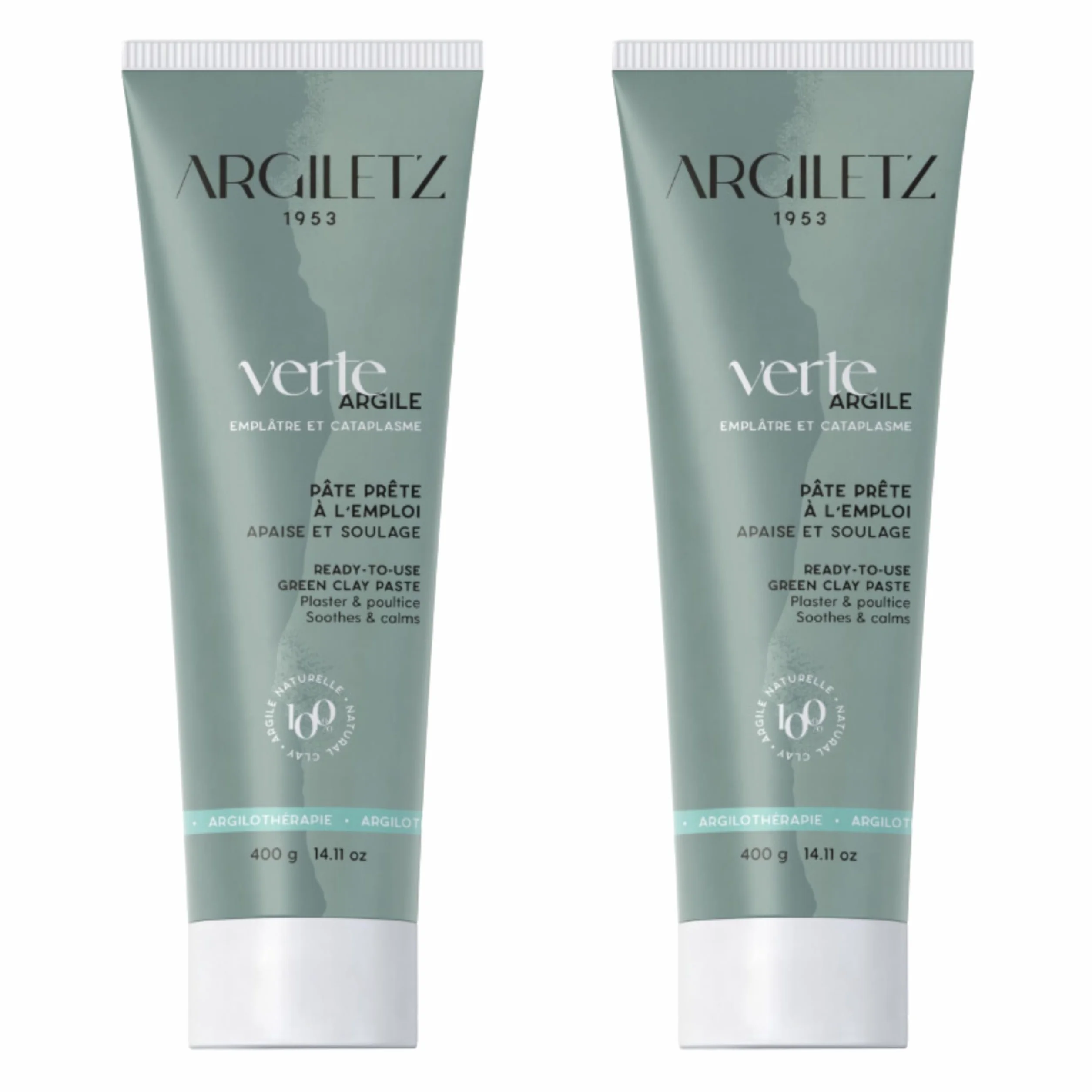 ARGILETZ Lot de 2 tubes de 400g d'argile verte prête à l'emploi distribué par ARCILIA