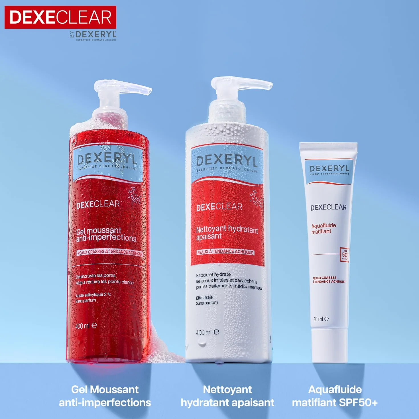 DEXERYL DEXECLEAR Gel moussant anti-imperfections 400 ml Acide salicylique Sans savon Sans parfum