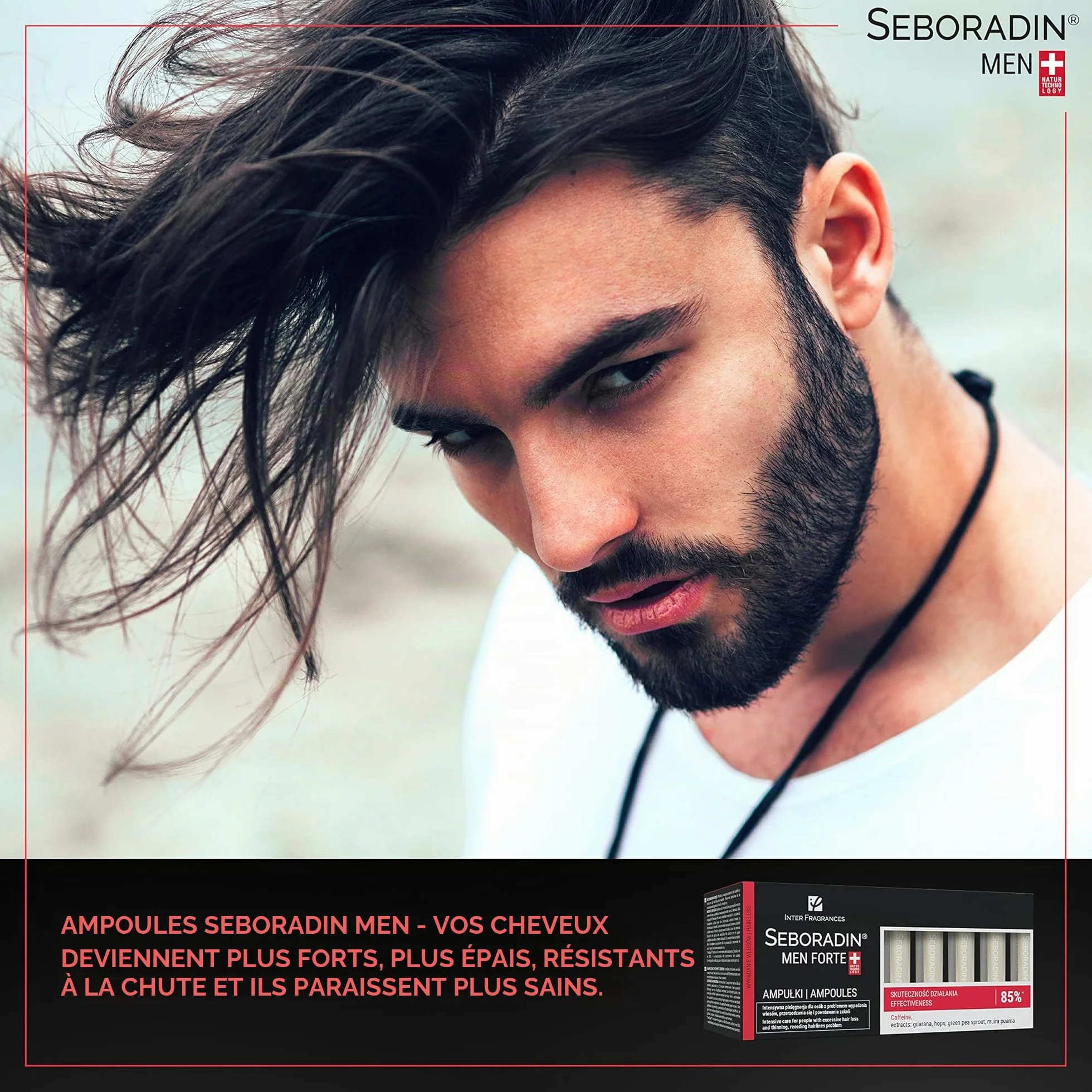 Seboradin Ampoules FORTE Anti-chutes Traitement Intensif Calvitie 14x5,5 ml Hommes