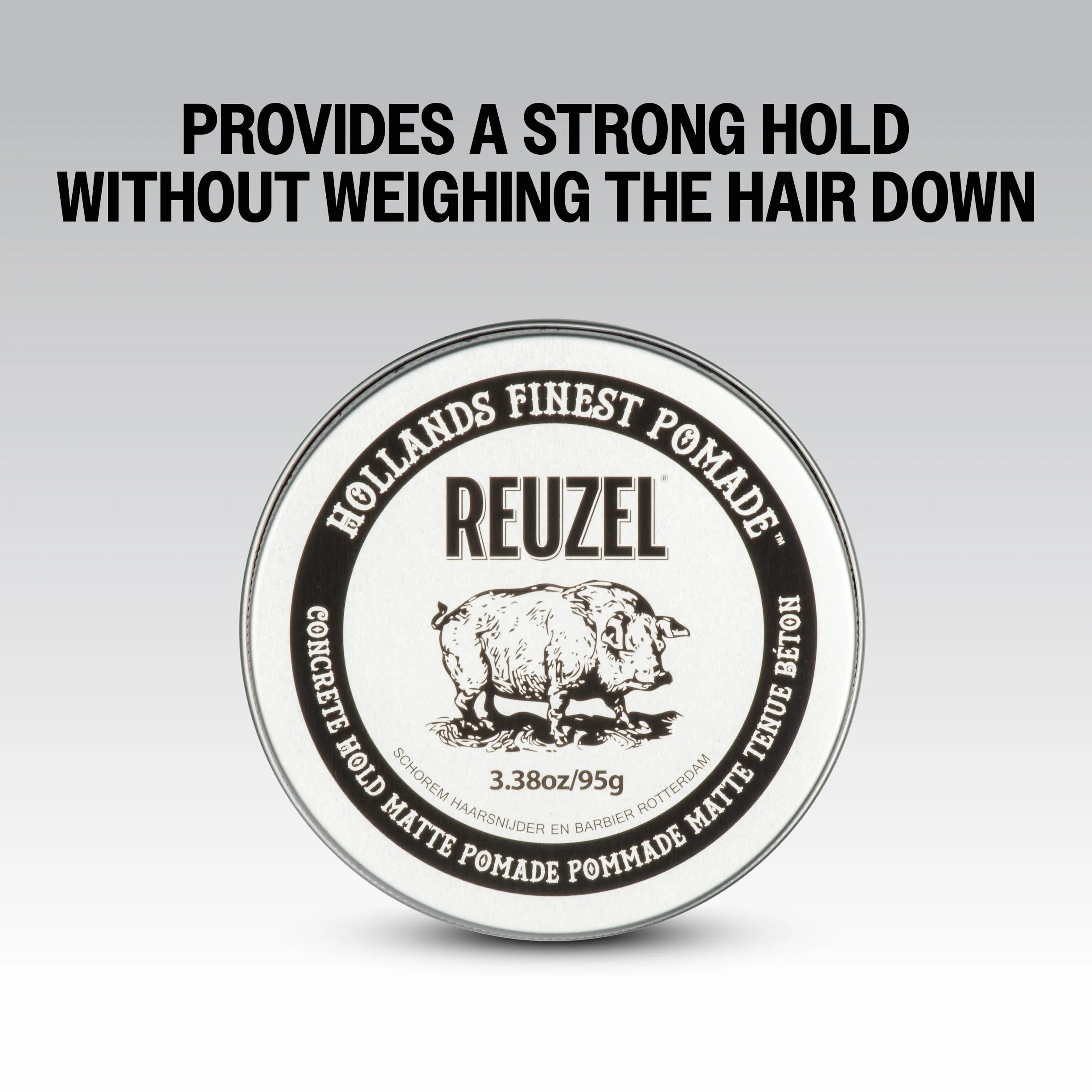 Reuzel Pommade mate à tenue concrète, pommade à tenue extra ferme pour une coiffure forte et naturelle 3,38 oz/95g