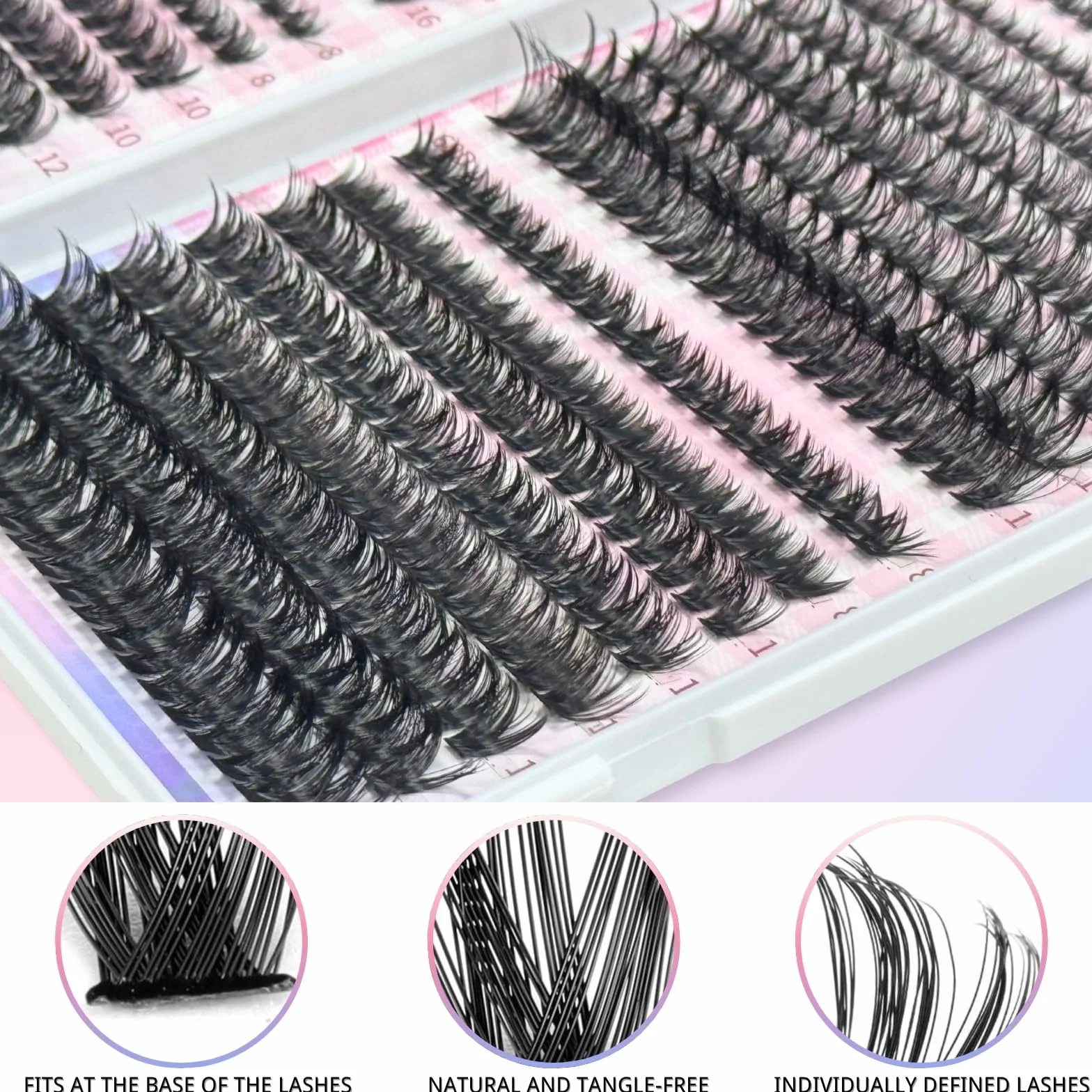 Faux Cils Kit Extension 640pcs 30D 40D 50D 60D Russian Volume D Curl 8-16mm Individual Lashes