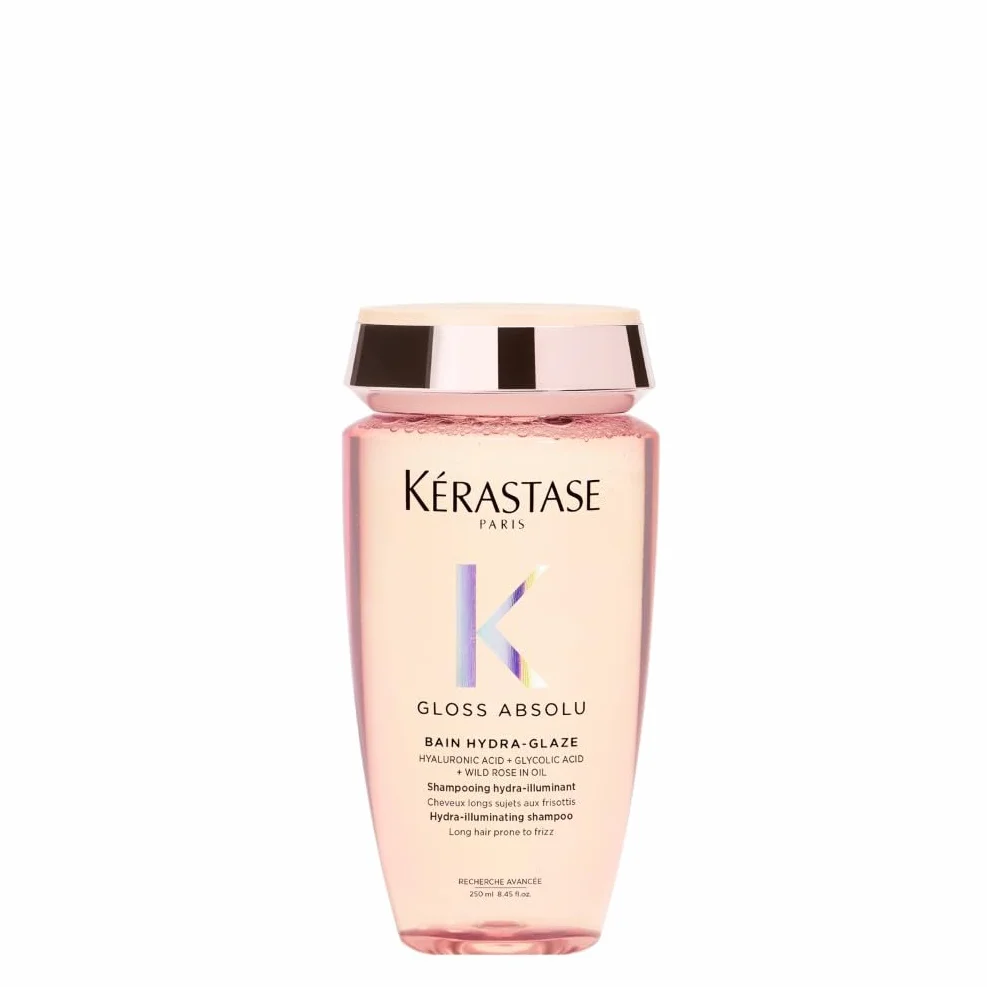 KÉRASTASE Gloss Absolu Shampoing Hydra-Glaze Cheveux Ternes Brillance Acide Hyaluronique Acide Glycolique Rose Sauvage