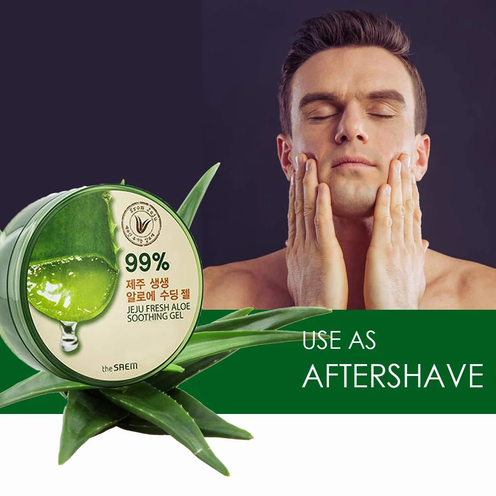 Gel d'Aloe Vera Coréen Naturel 100% - 300 ml - Crème Hydratante pour le Visage, Soin Après-Soleil