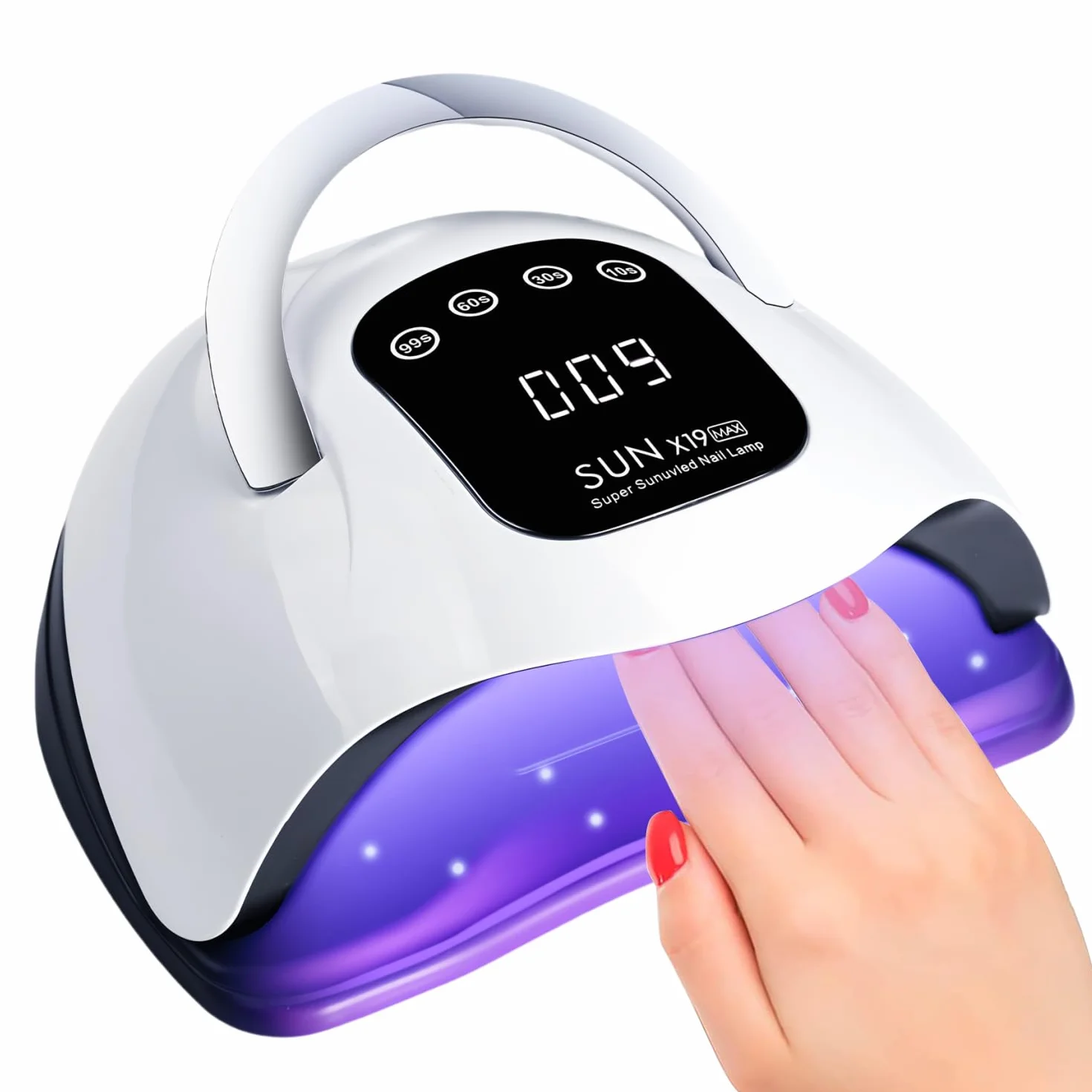 Lampe à Ongles UV LED 320W avec 72 Perles, Séchoir à Vernis Gel avec Capteur Automatique & 4 Minuteries, Professionnel pour Ongles des Mains et Pieds