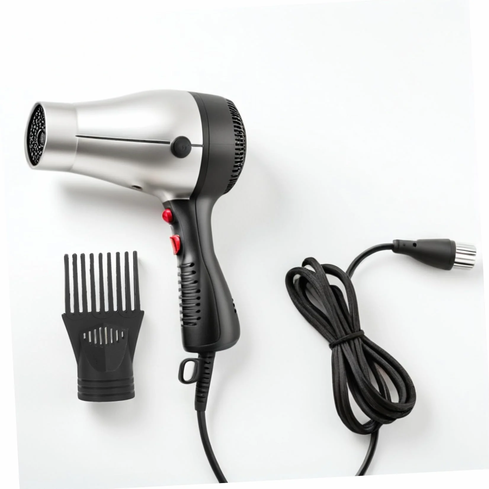 Lot de 5 Embouts Peignes Noirs pour Sèche-cheveux, Accessoires en Plastique, Contrôle du Flux D’air, Démêlage Cheveux Bouclés et Lissage, Usage Professionnel et Particulier,