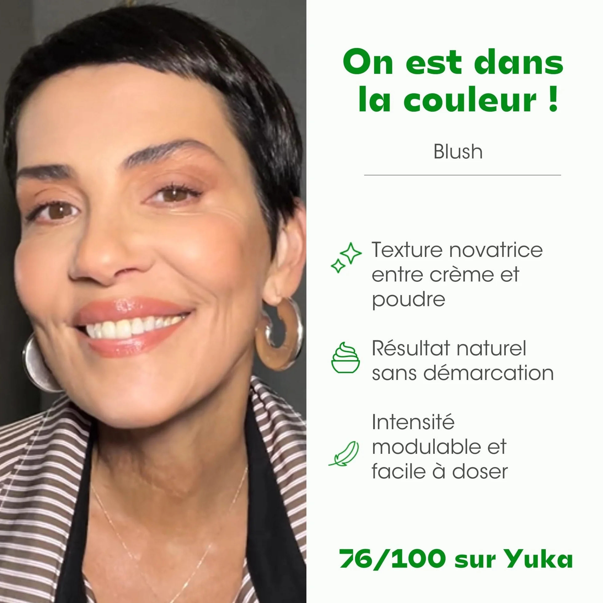 Magnifaïk - Blush - Teinte LAMBADA : orangé abricot - Texture novatrice entre crème et poudre - Résultat naturel sans démarcation - On est dans la couleur !