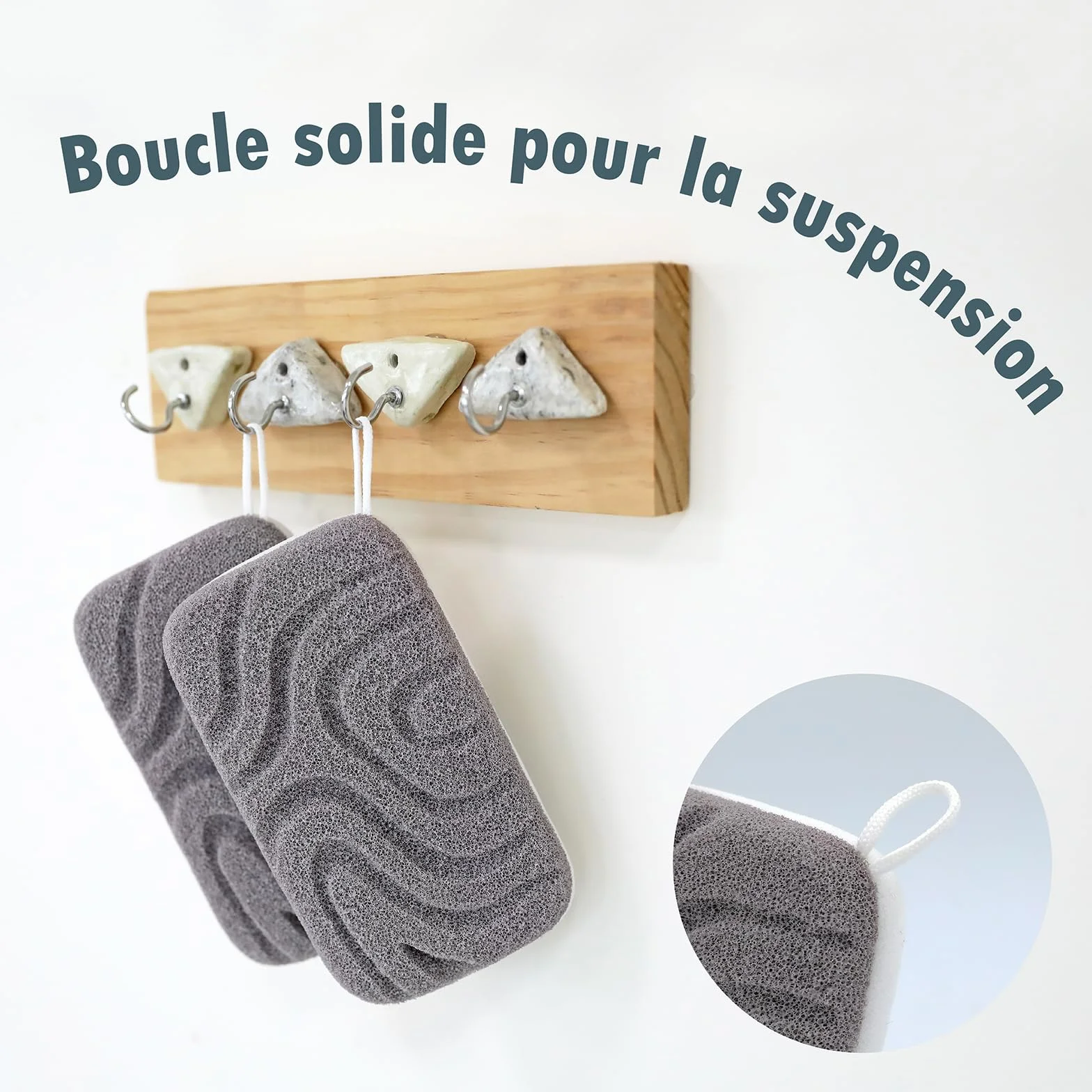 myHomeBody Éponge de douche exfoliante à double texture, Éponge de bain pour femme, Exfoliant pour le corps, Loofahs pour le corps, luffa pour homme, 2 pièces