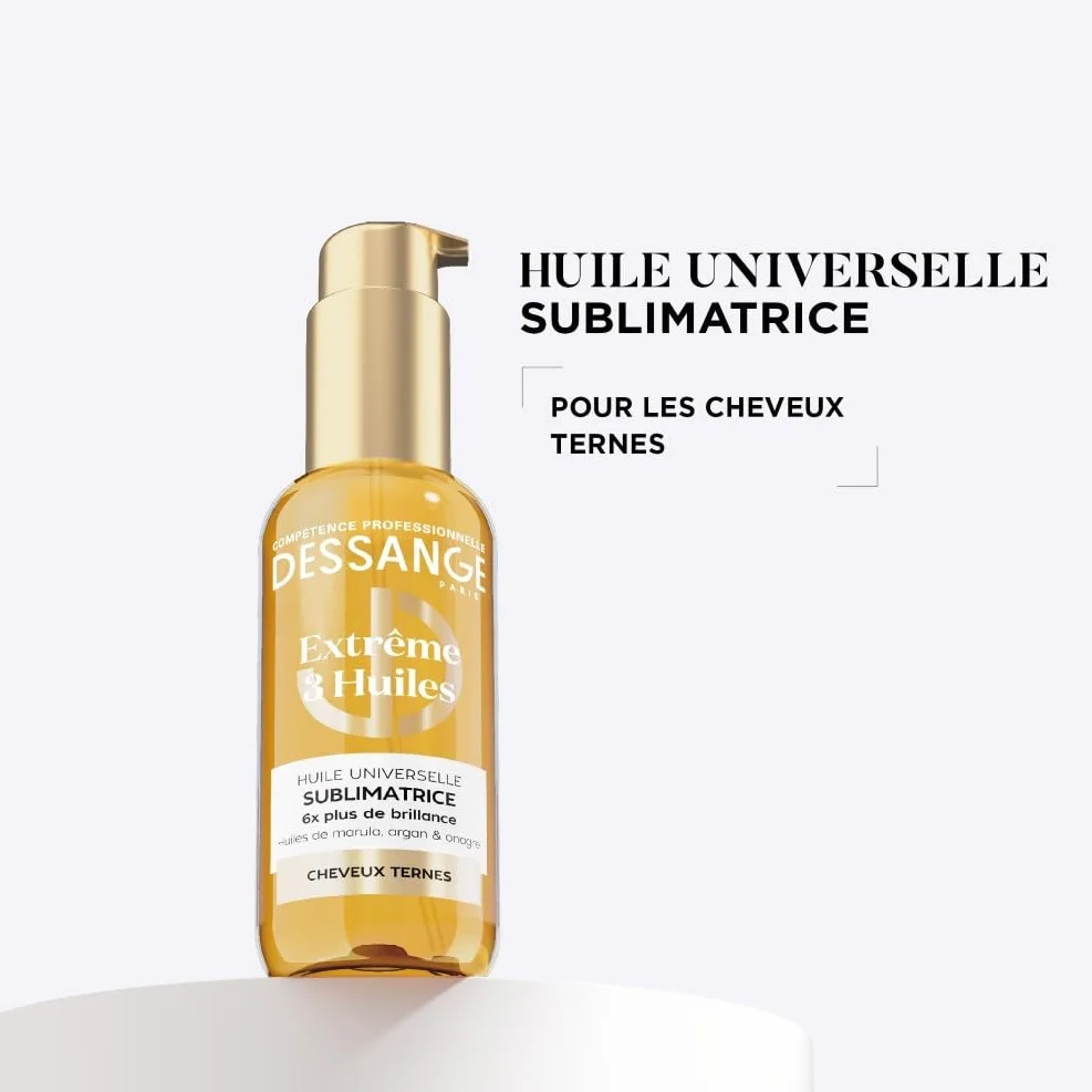 DESSANGE Huile Cheveux Universelle Sublimatrice Extrême 3 Huiles Marula Argan Onagre 110ml