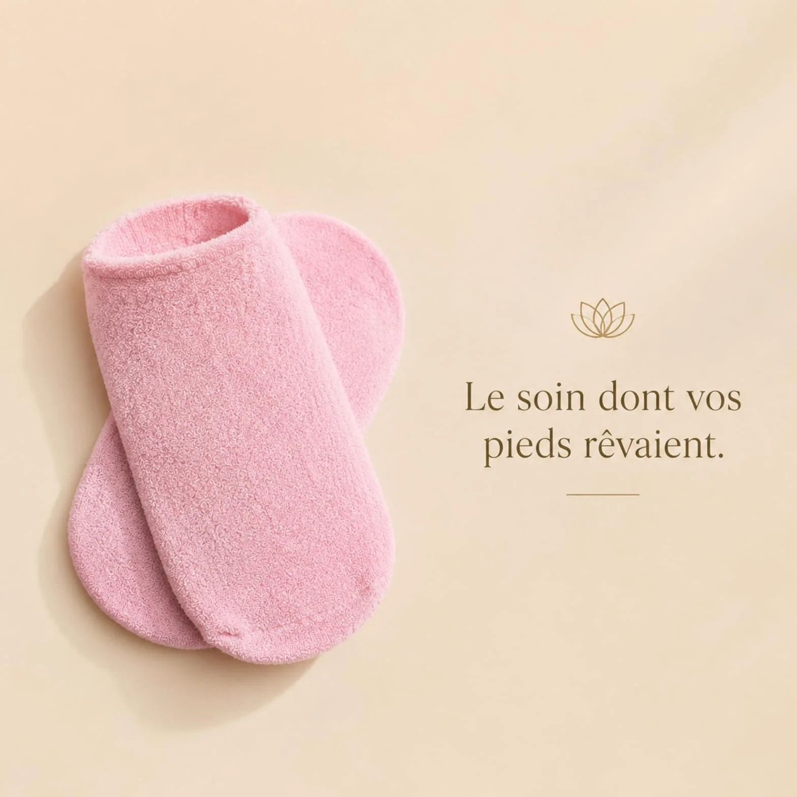 Sun & Sia Paire de Chaussettes Hydratantes Réutilisables Rose Gel Huiles Jojoba Olive Vitamine E Lavande
