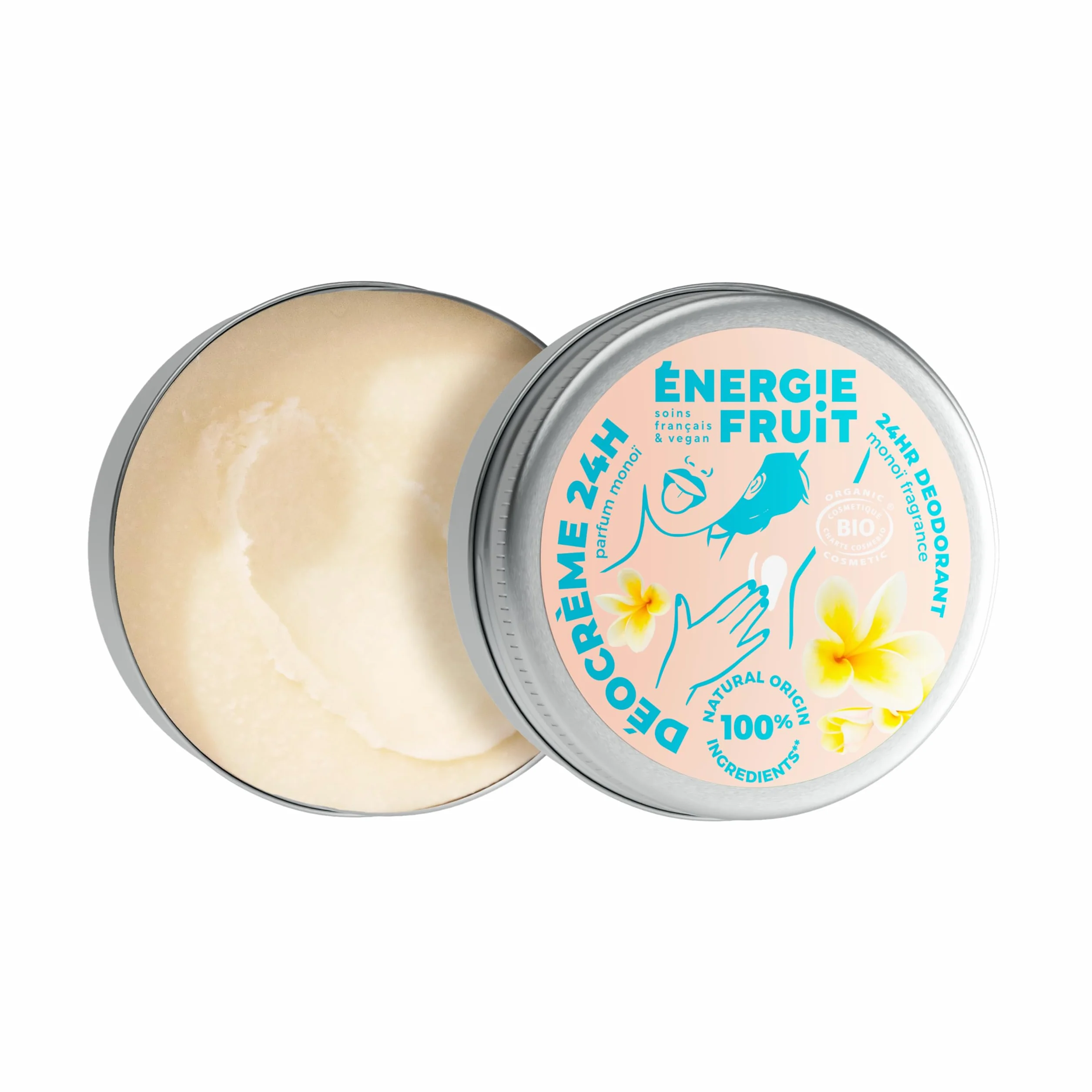 ENERGIE FRUIT Déocrème Déodorant Crème 100% Naturel Parfum Monoï BIO ECOCERT 45g