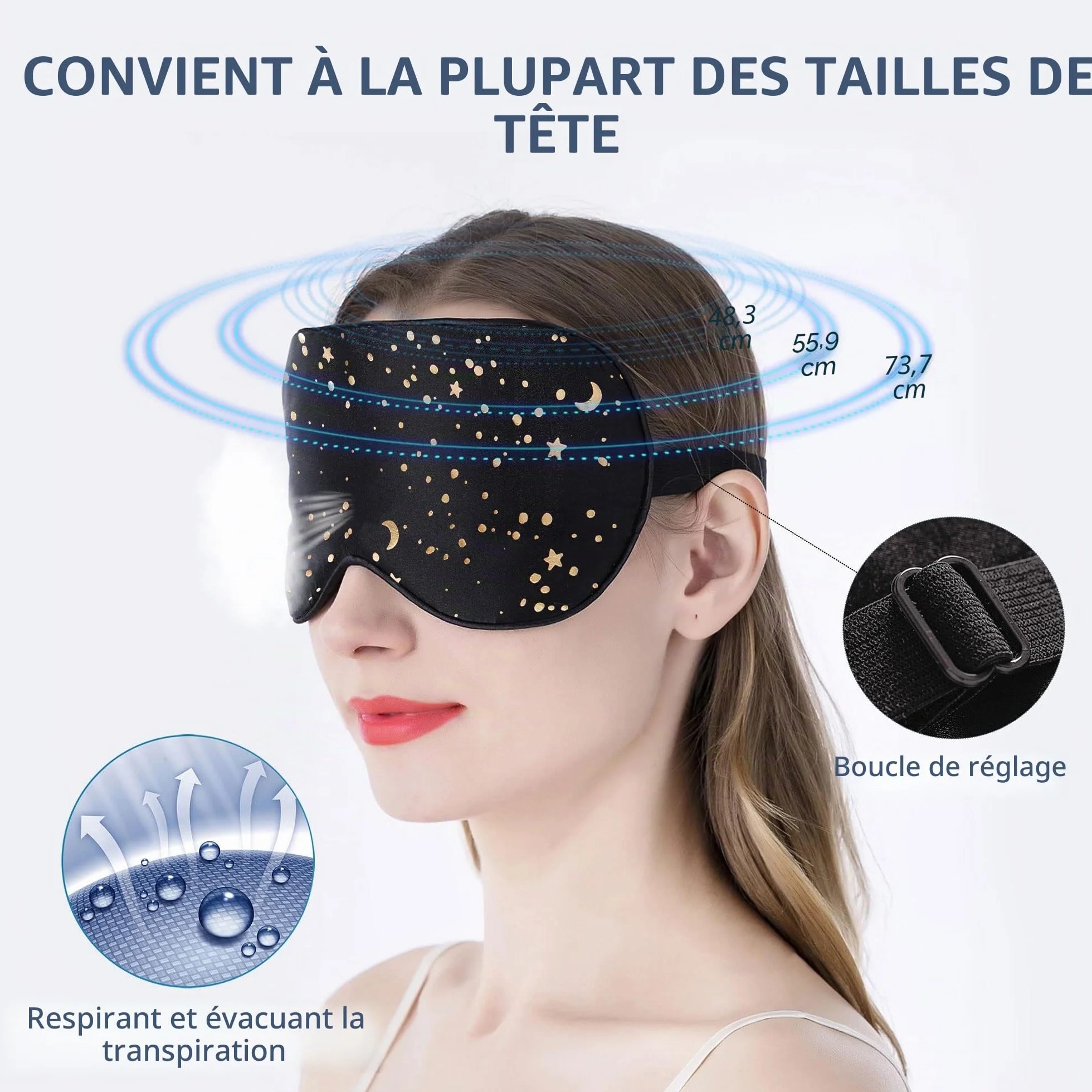 Masque de sommeil 100% soie avec sangle réglable Townssilk