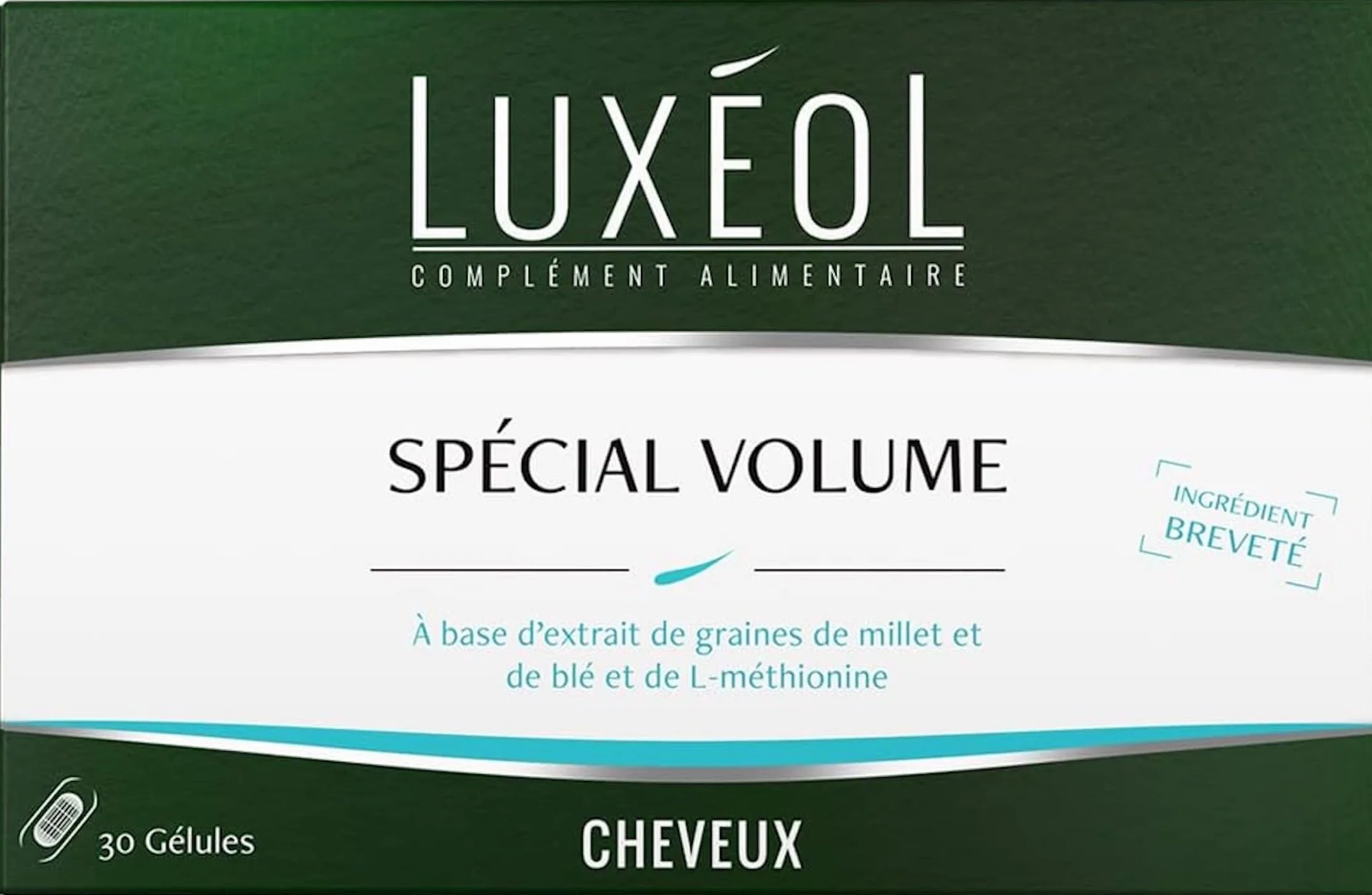 LUXÉOL Spécial Volume Complément Alimentaire Brillance Blé Millet L-Méthionine Programme Cheveux 15 Jours 30 Capsules